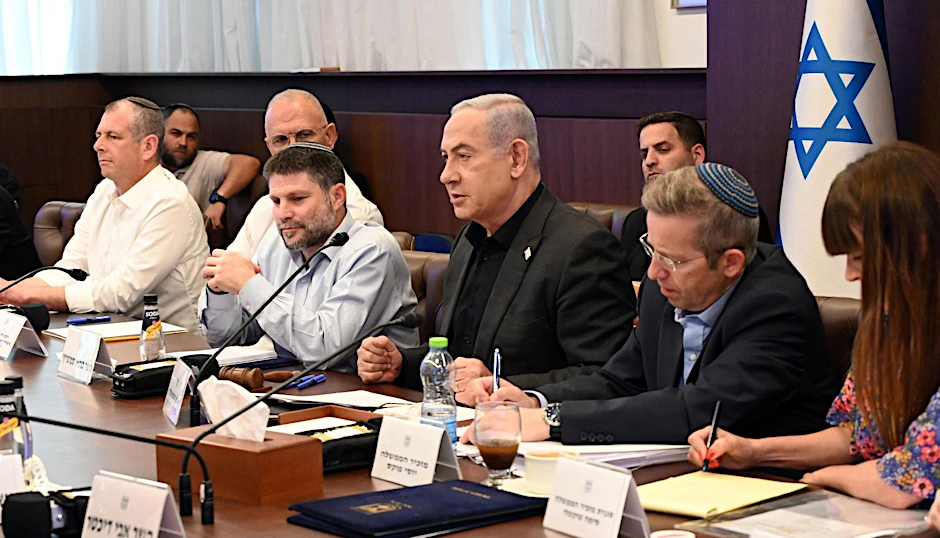 Benjamin Netanjahu, Ministerpräsident von Israel, bei einer Sitzung des sozioökonomischen Kabinetts