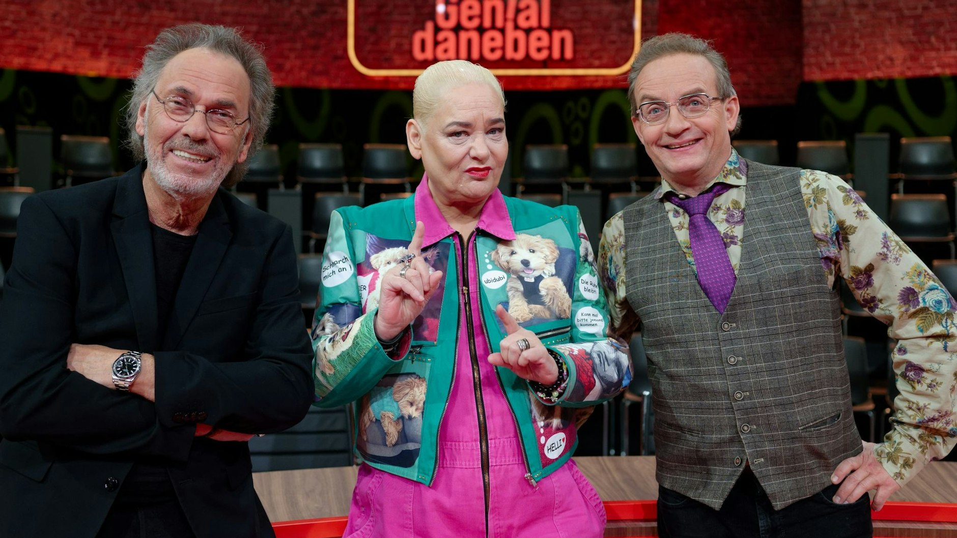 Wigald Boning gehörte zuletzt unter anderem zum Team von Genial daneben. Hier: Boning mit Hugo Egon Balder und Hella von Sinnen.