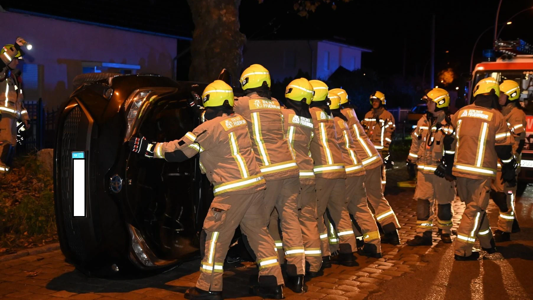 In Pankow wurde ein Mann bei einem Unfall verletzt.