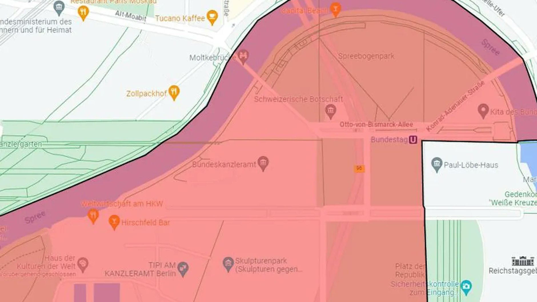 Sperrzone für den Staatsbesuch des türkischen Präsidenten.