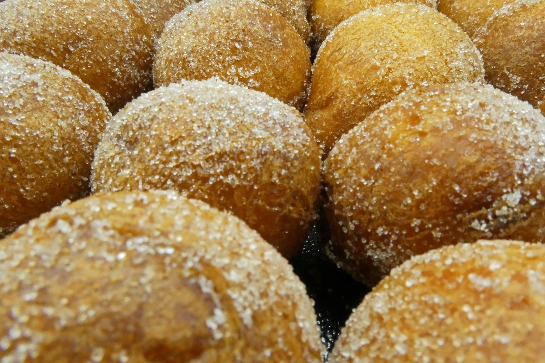 Saftiger Teig und drumherum eine süße Zuckerkruste - so müssen Quarkbällchen sein.