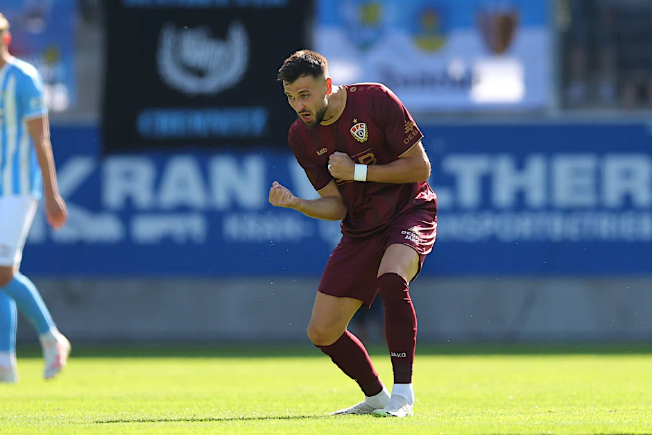 BFC-Stürmer Rufat Dadashov hätte sicher nichts dagegen, beim Topspiel in Cottbus am Sonnabend mal wieder seinen Torjubel zu zelebrieren.