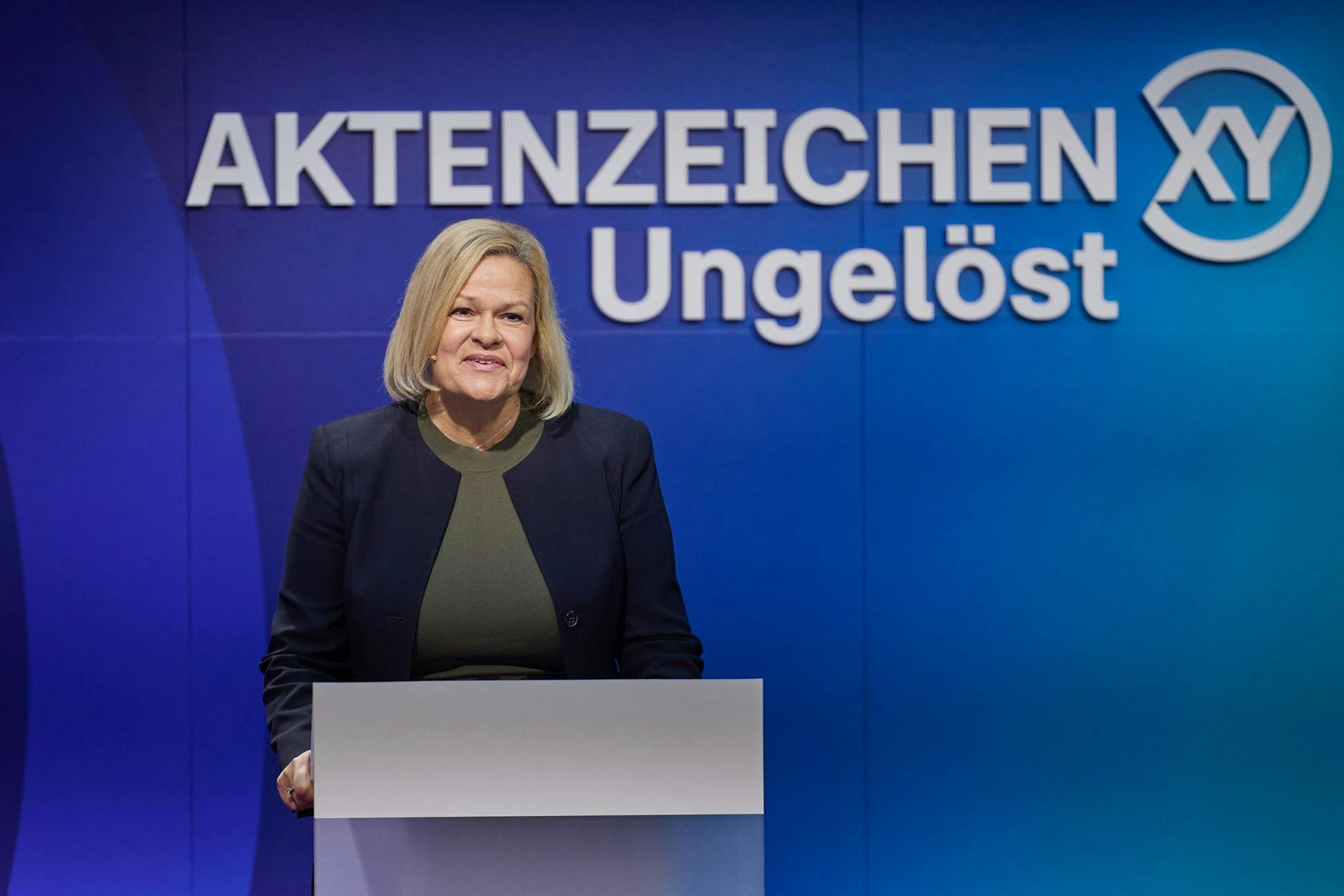 Nancy Faeser (SPD), Bundesinnenministerin, spricht bei der Verleihung des «XY-Preises».