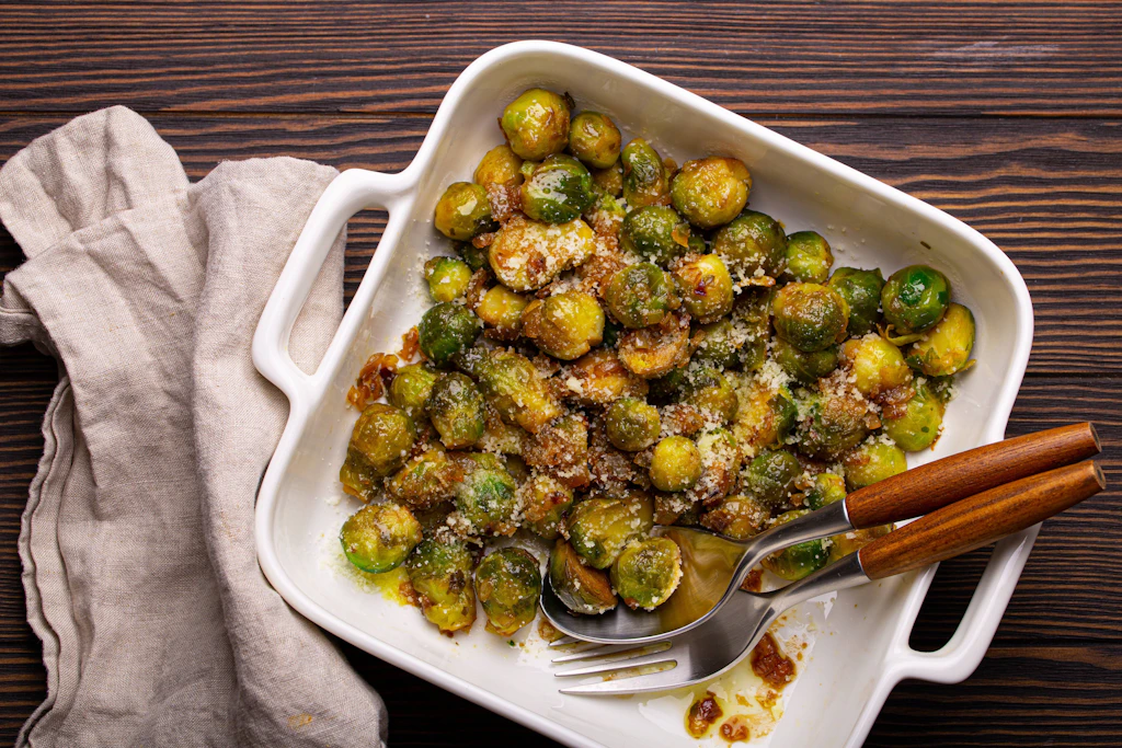 Knuspriger Ofen-Rosenkohl mit Honig und Parmesan – das perfekte Winter-Rezept