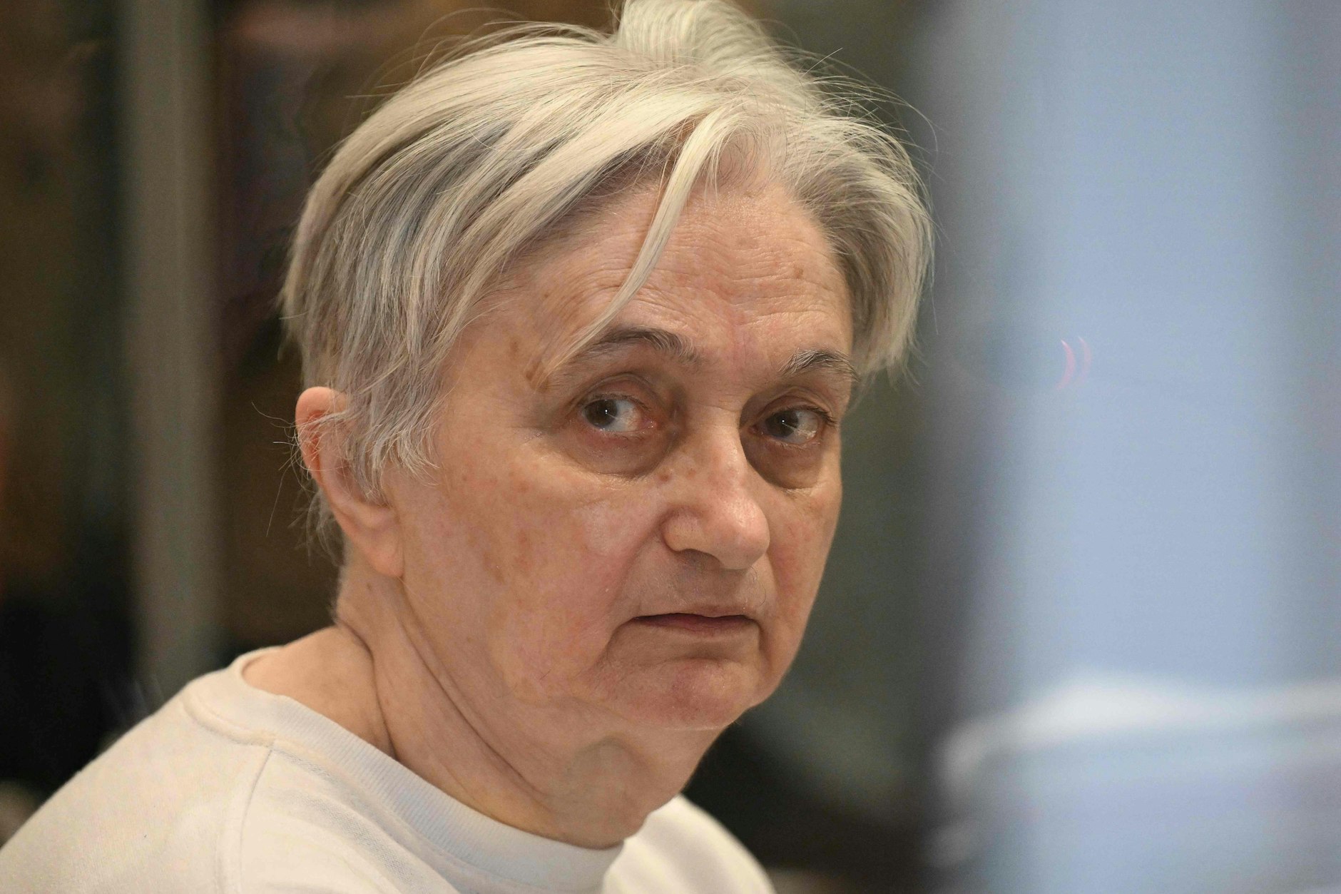 Monique Olivier, Ex-Frau des Serienmörders Michel Fourniret, im Gerichtssaal des Landgerichts Nanterre.