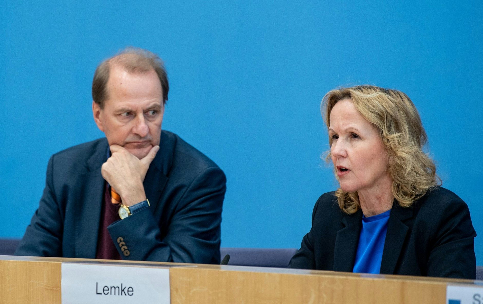 Umweltministerin Steffi Lemke (Bündnis 90/Die Grünen) und Dirk Messner, Präsident des Umweltbundesamtes.  