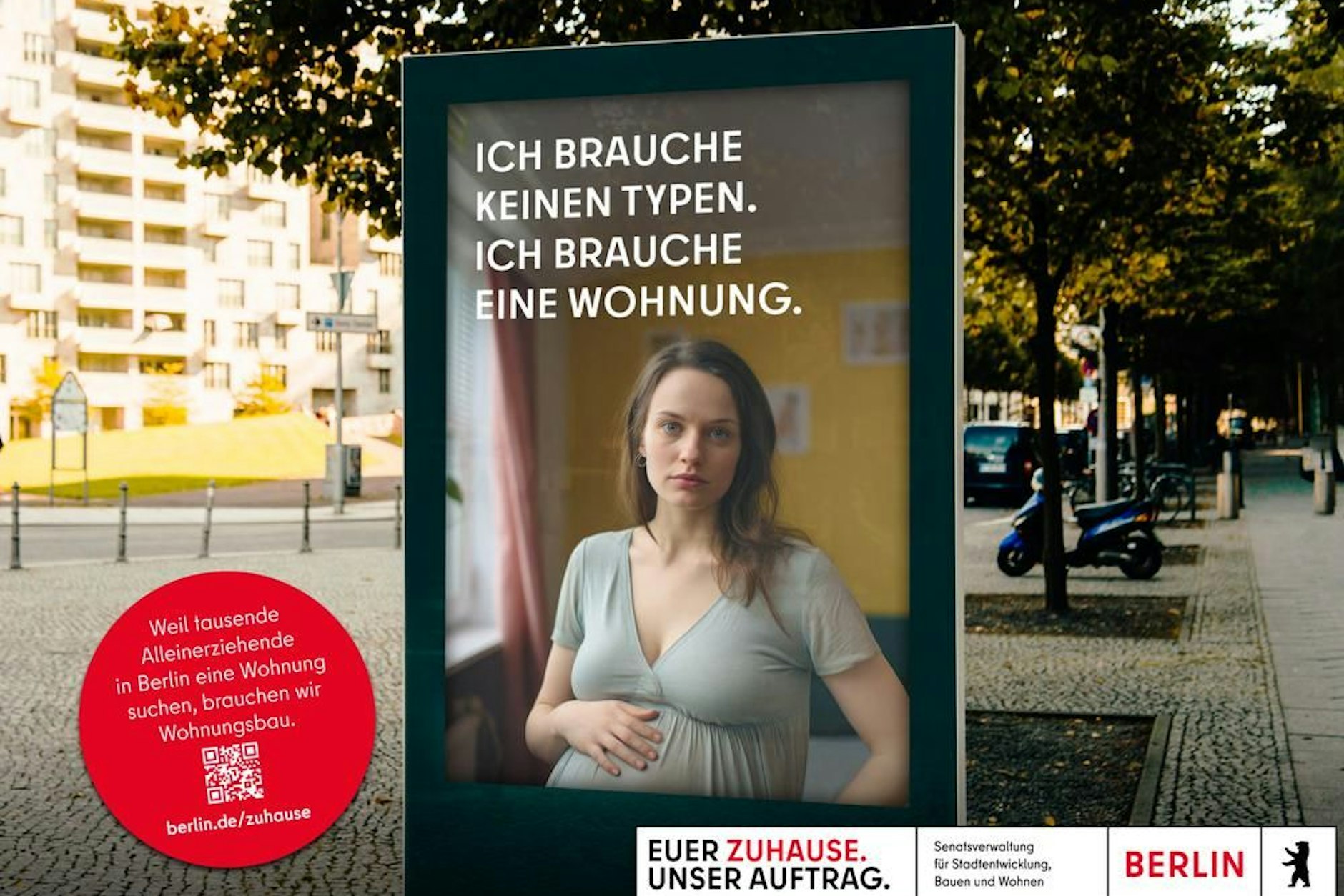 Eine Kampagne des Senats für Neubauwohnungen.