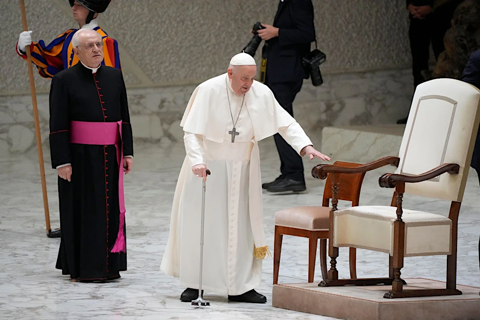 Papst Franziskus bei der wöchentlichen Generalaudienz.  