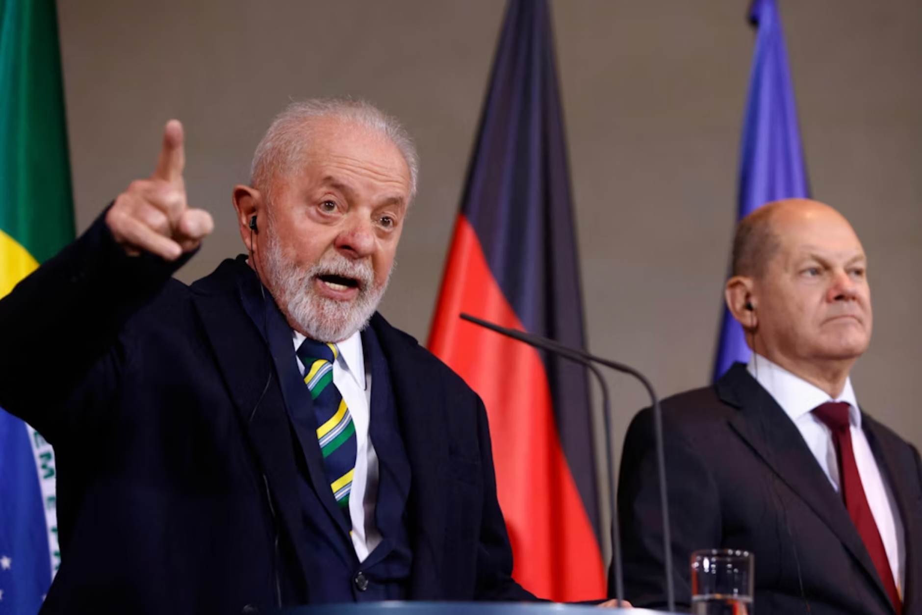 Brasiliens Staatschef Lula da Silva und Bundeskanzler Olaf Scholz am Montag in Berlin.