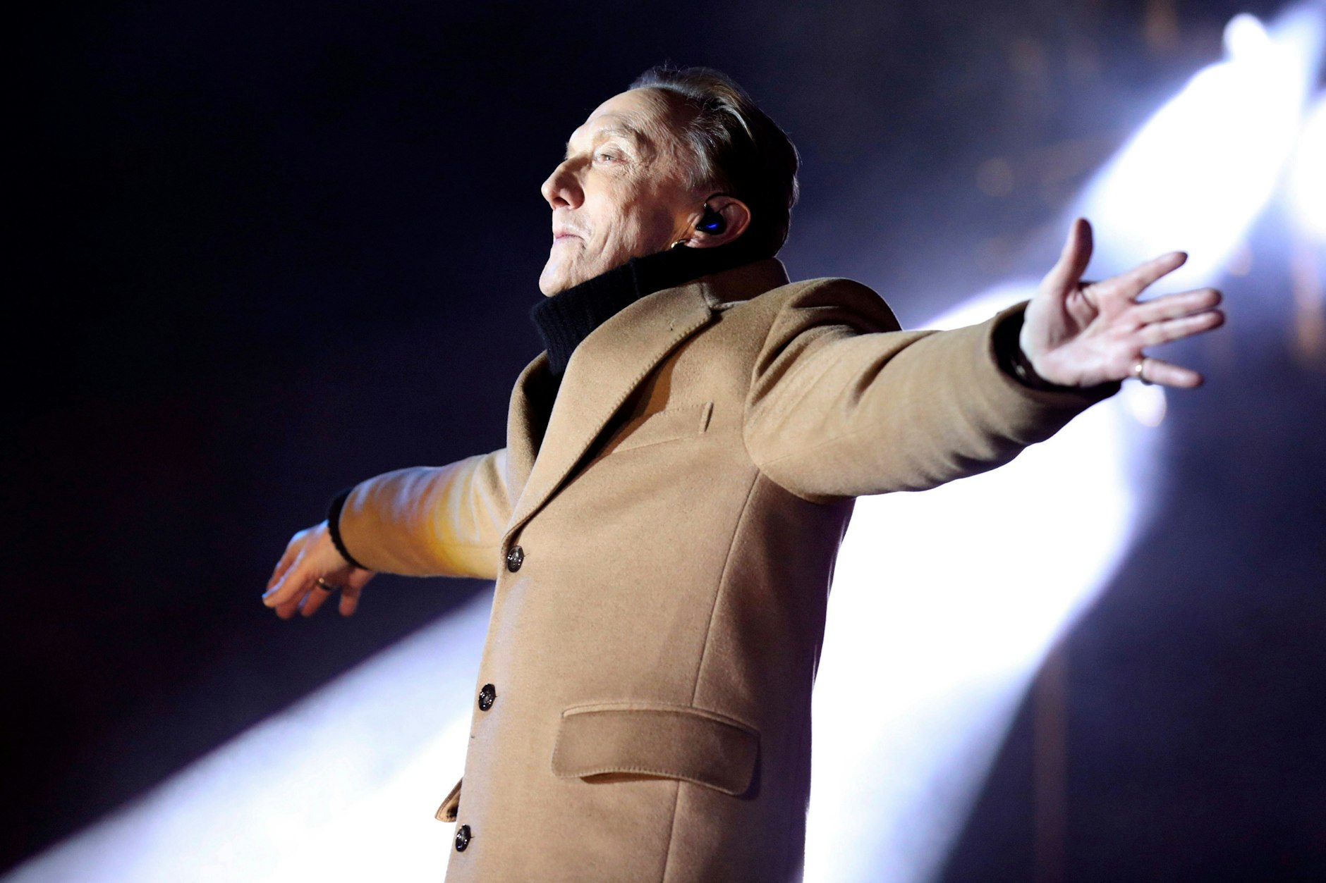 Marius Müller-Westernhagen im März 2022 beim Friedenskonzert „Sound of Peace“ gegen den Krieg in der Ukraine am Brandenburger Tor.
