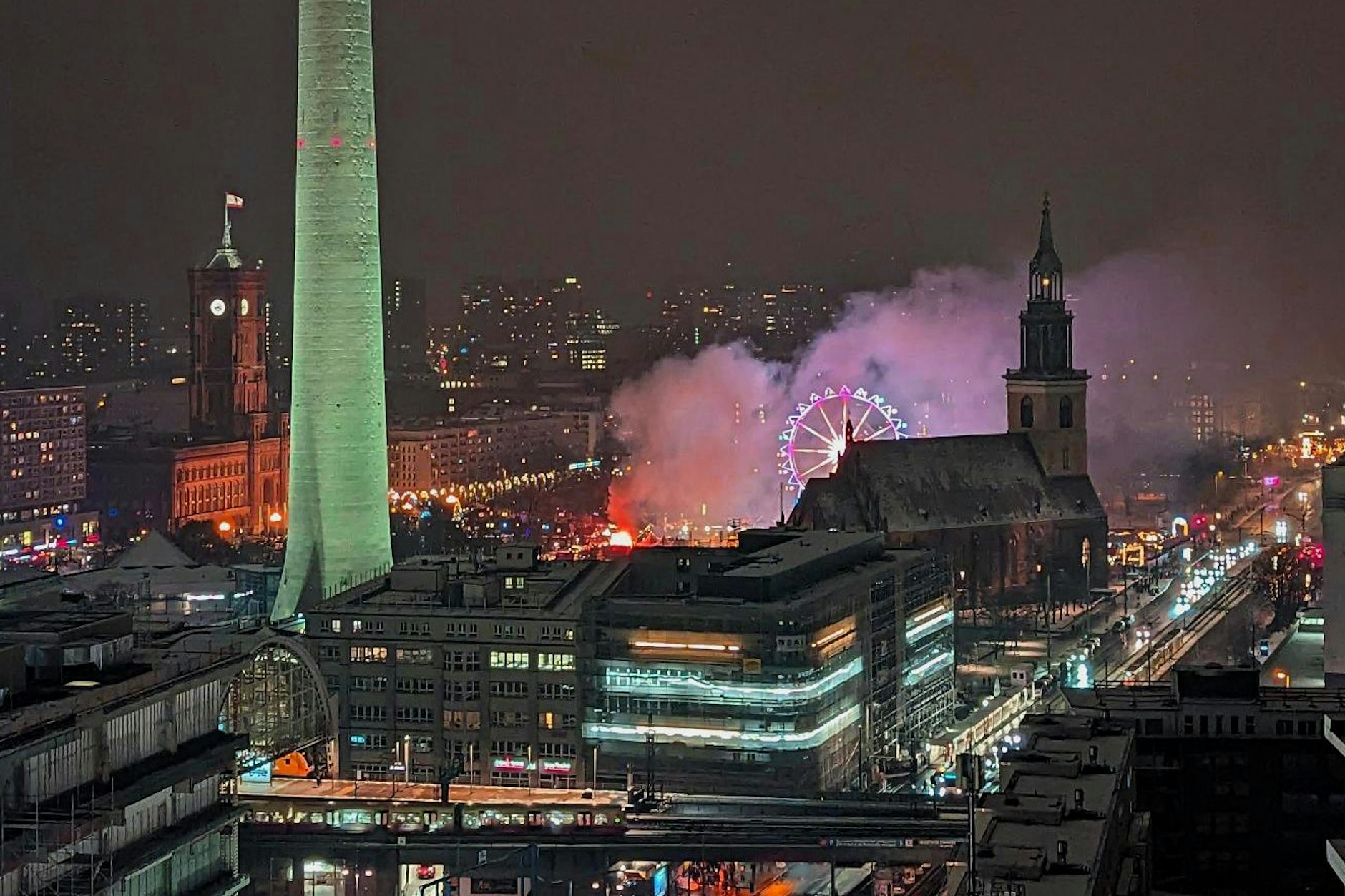 Brand am Alexanderplatz am 5. Dezember 2023.