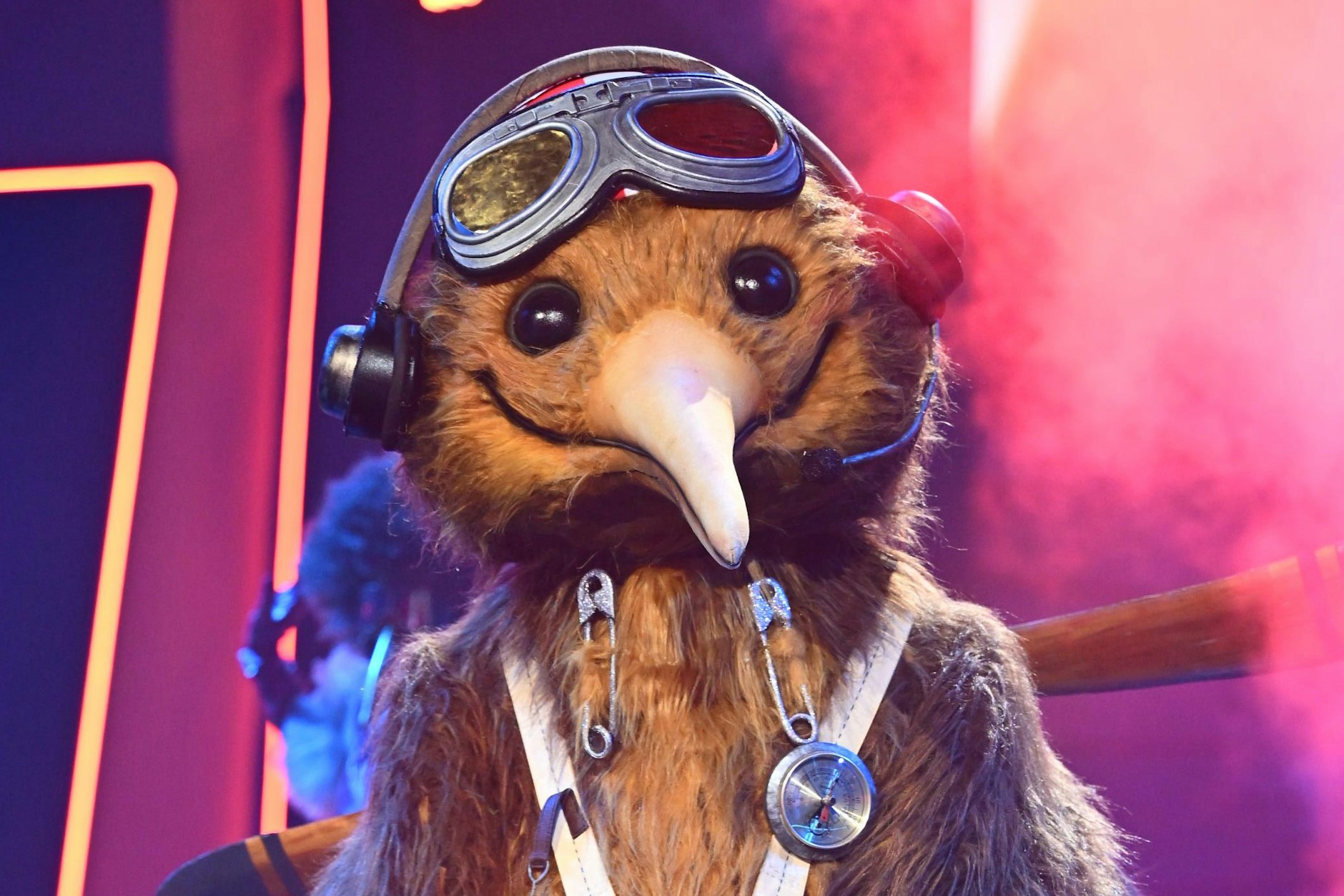 Bei „Masked Singer“ steht auch ein Kiwi auf der Bühne - er ist etwas größer als das Original, aber hier muss auch ein ganzer Promi reinpassen.