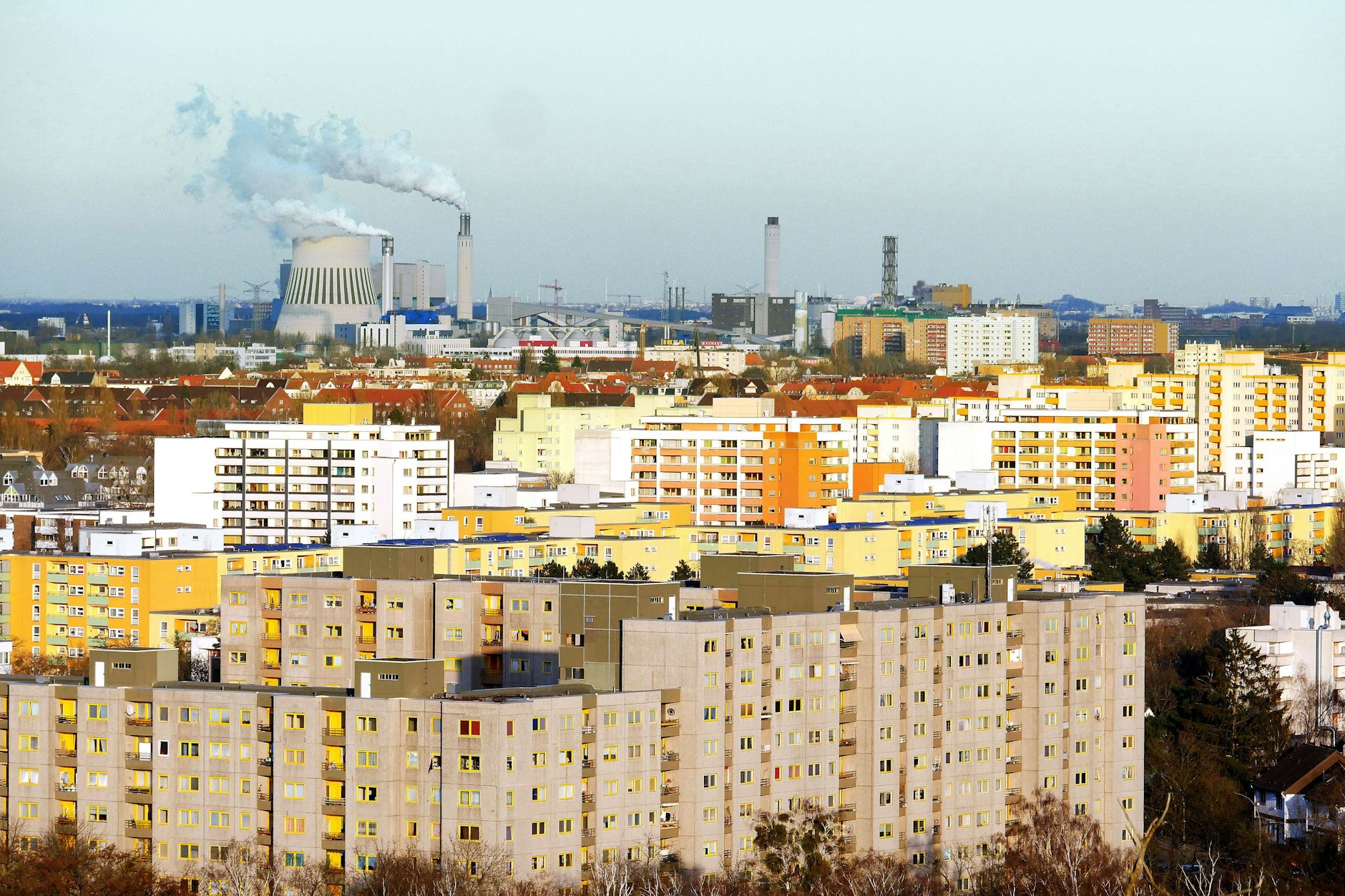 Blick über Staaken mit Häusern der Gewobag