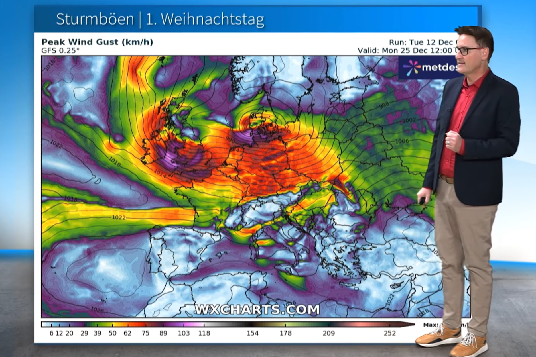 Am ersten Weihnachtsfeiertag könnte ein Sturm aufziehen, warnt Meteorologe Dominik Jung von wetter.net.