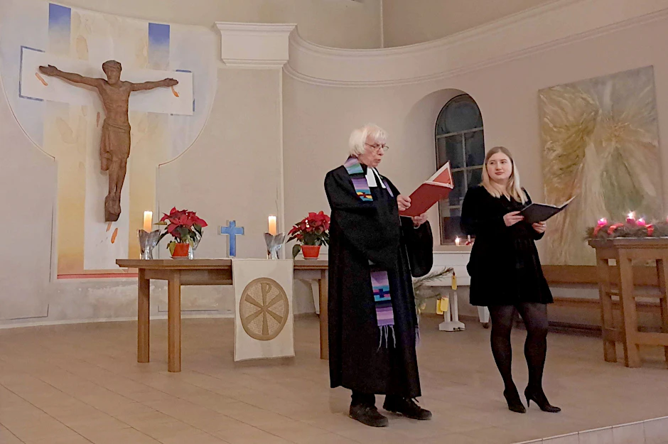 Kiew: Der deutsche Pfarrer Wolfgang Heldt-Meyerding hält in der deutschen Kirche St. Katharina den  Weihnachtsgottesdienst in der kriegsgeplagten ukrainischen Hauptstadt.&nbsp;