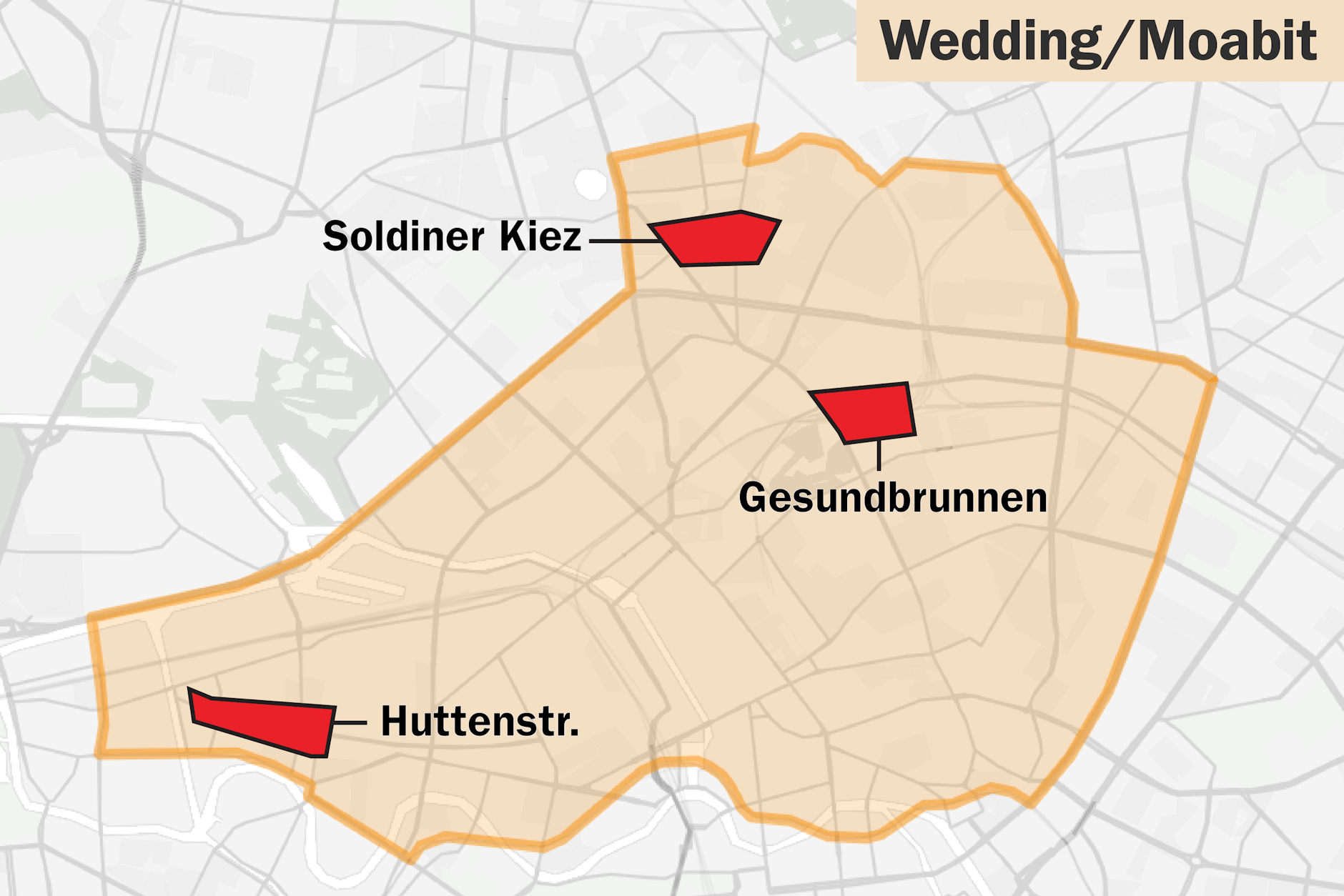 Das Gebiet wird im Süden von der Bahnstrecke begrenzt, im Osten von der Prenzlauer Allee und im Westen von der Seestraße.