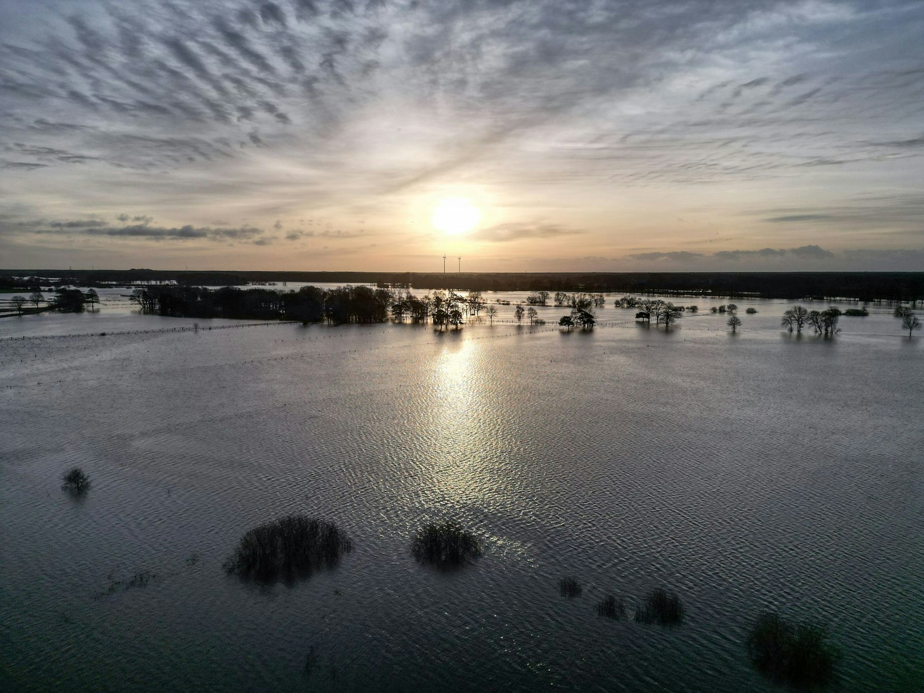 Hochwasser in Niedersachsen: Die Aller ist über die Ufer getreten.  