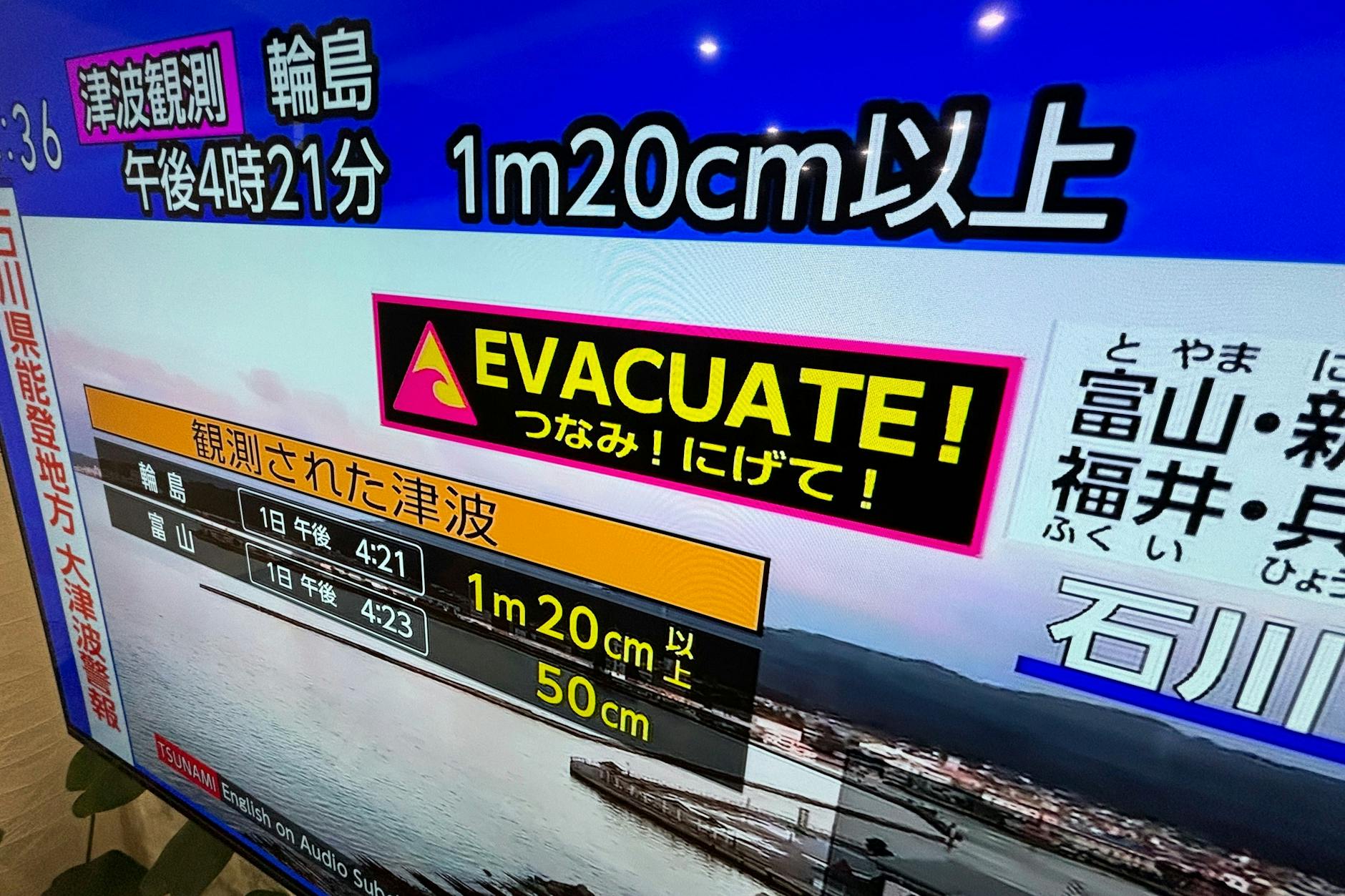 Die japanischen Behörden warnten auch im TV vor einem Tsunami.