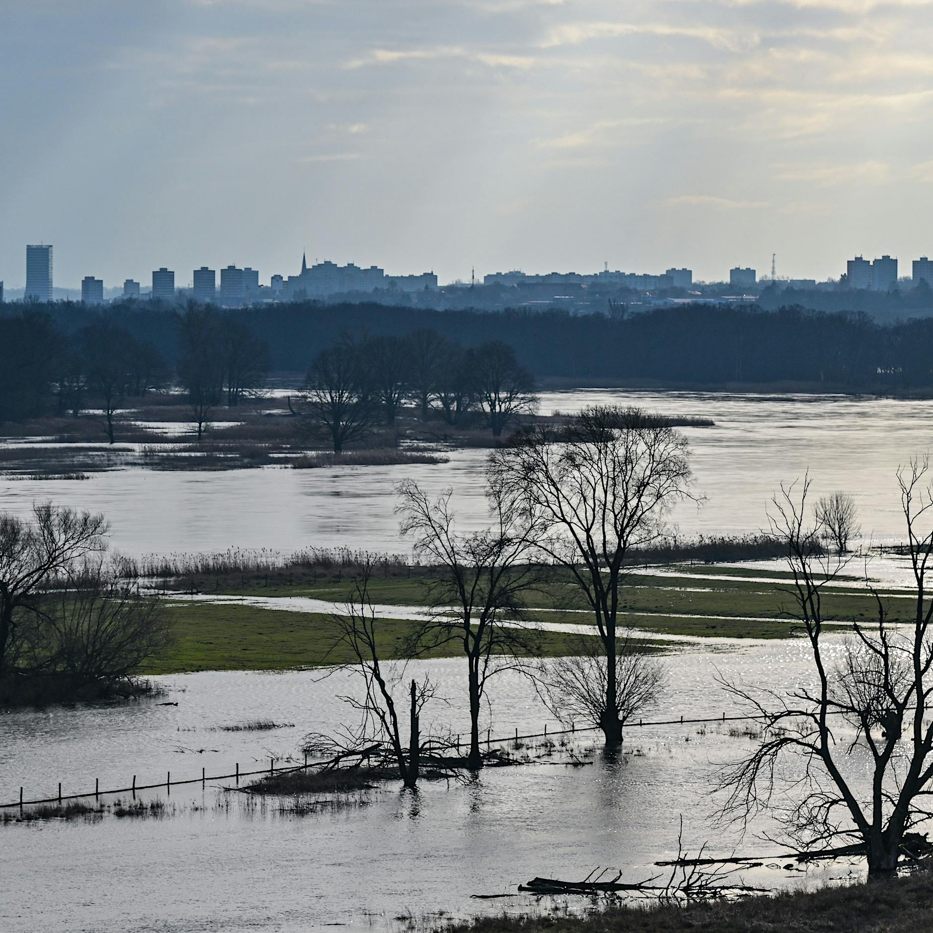 Hochwasser in Brandenburg: Flusspegel sinken, Lage entspannt sich langsam