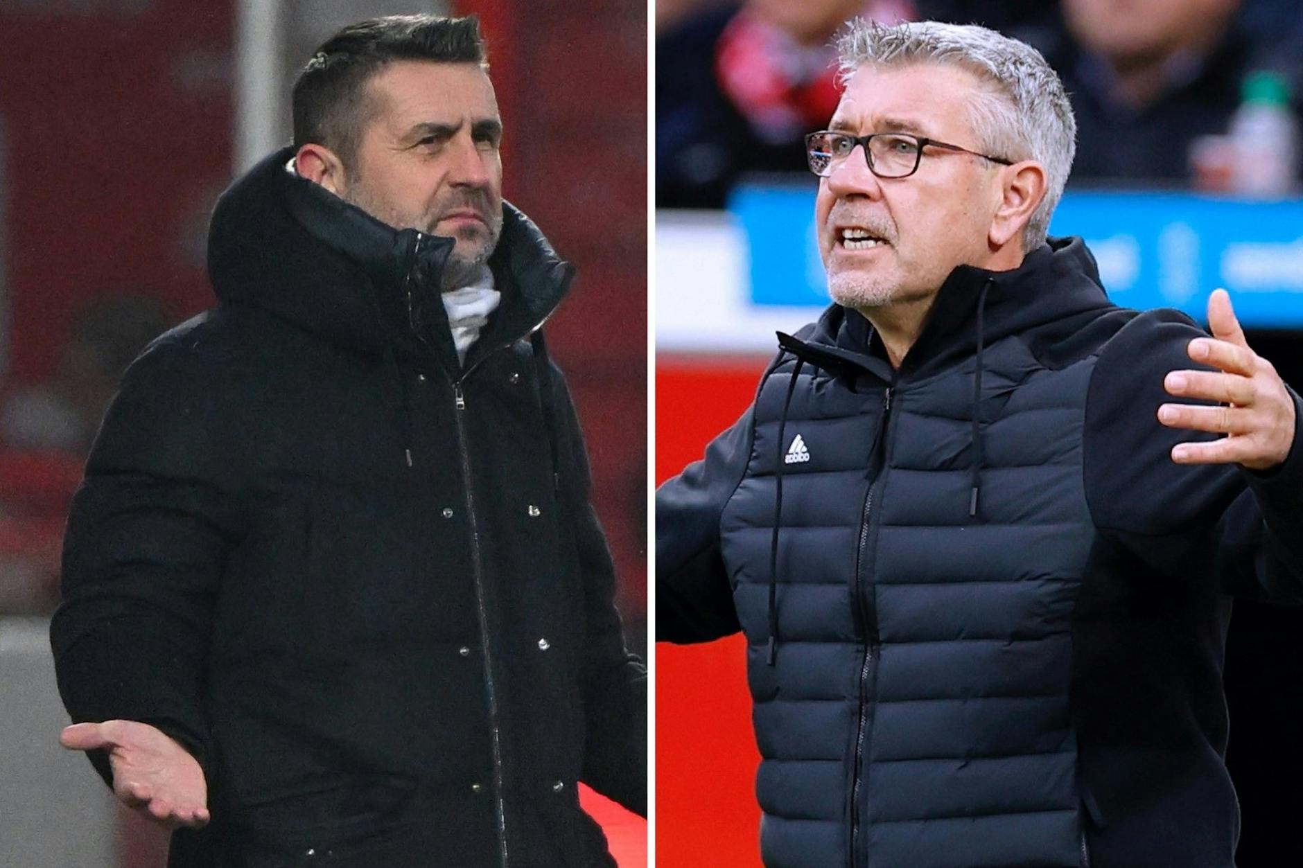 Zwei Union-Trainer mit den gleichen Problemen: Nenad Bjelica (52) und sein Vorgänger Urs Fischer (57, r.).