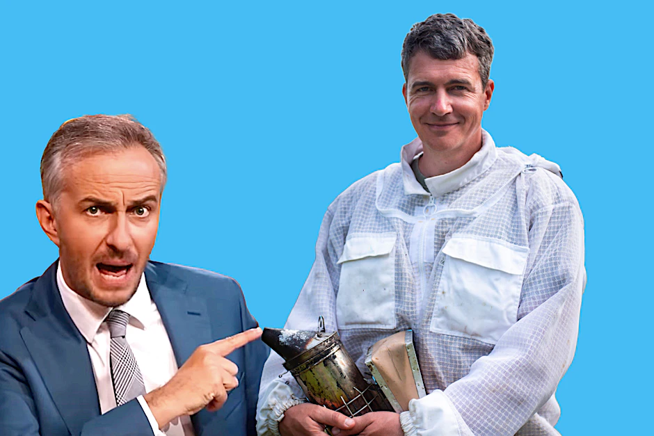 Jan Böhmermann (l.) hat den Imker Rico Heinzig aus Sachsen auf Schadensersatz verklagt.