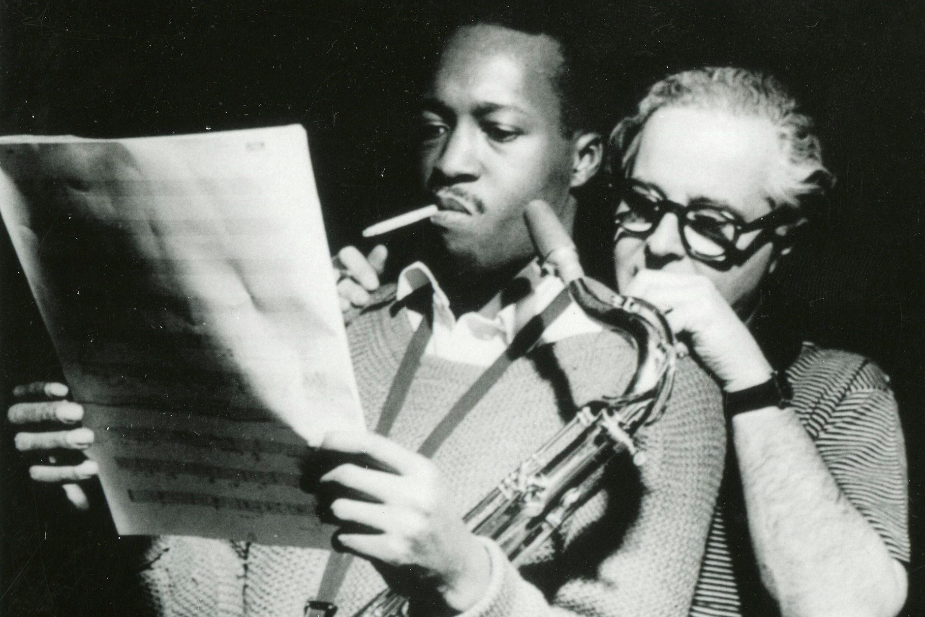 Die Jazz-Musiker Hank Mobley (l.) und Alfred Lion im Dokumentarfilm „Blue Note, A Story of Modern Jazz“ von 1996