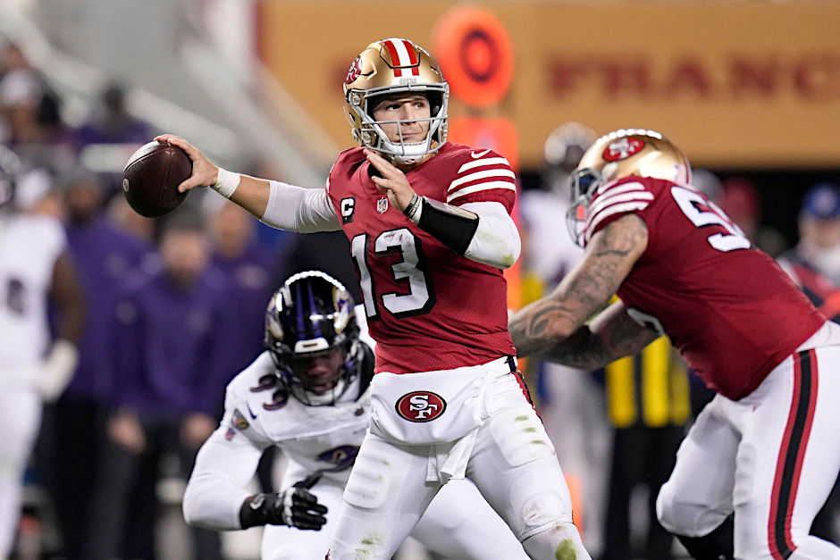 ARCHIV - San Franciscos Quarterback Brock Purdy wird das NFC-Team anführen.  