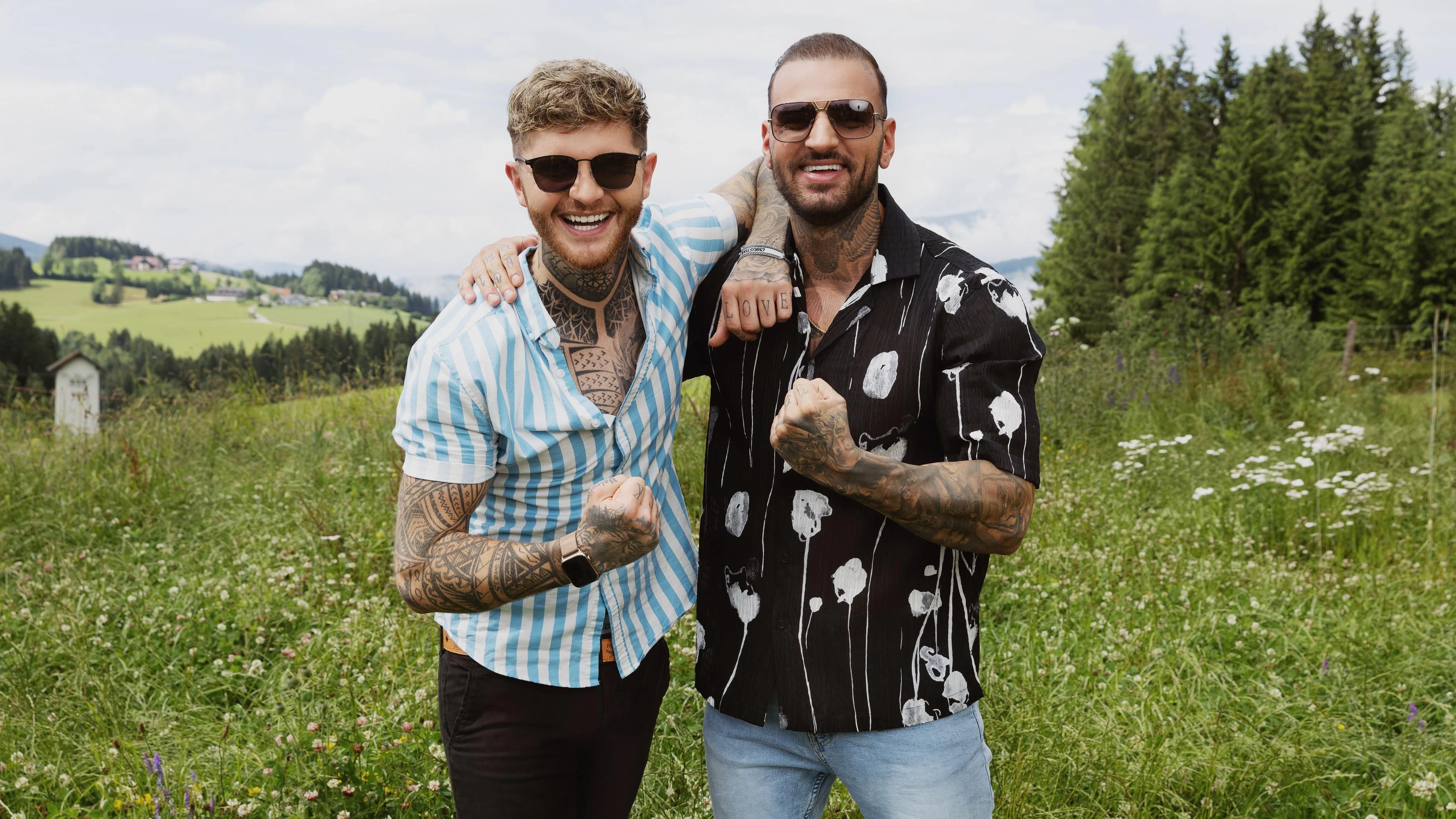 In der ersten Staffel „Forsthaus Rampensau“ gewannen Flocke (links) und Diogo Sangre (rechts).