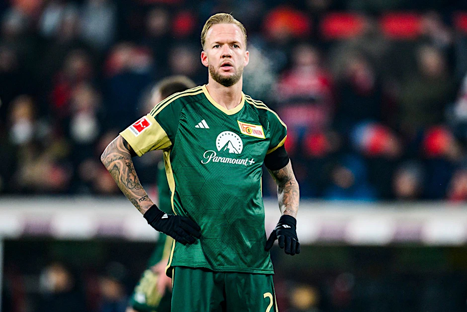 Union Berlins Kevin Vogt reagiert im Spiel gegen Freiburg.  