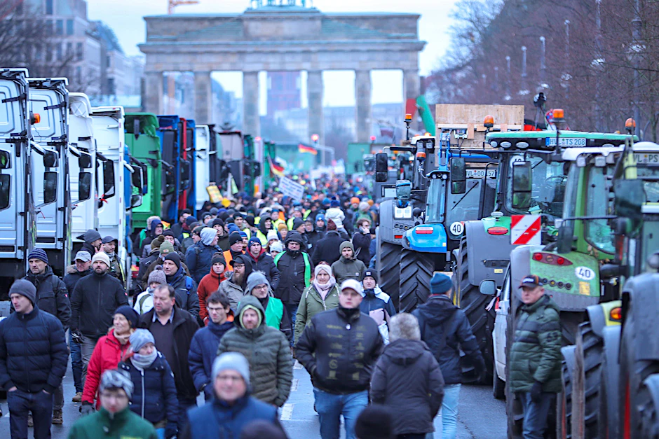 Großdemonstration der Bauern am Brandenburger Tor Anfang des Jahres.