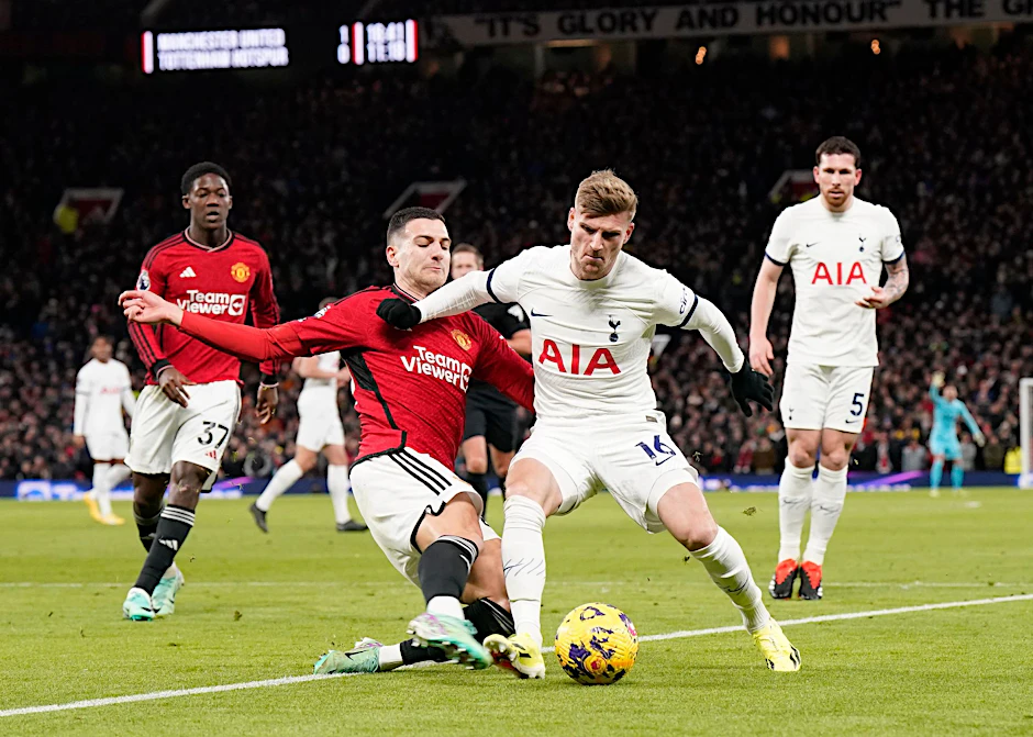 Timo Werner (2.v.r) spielt jetzt für Tottenham Hotspur.   Wire/dpa