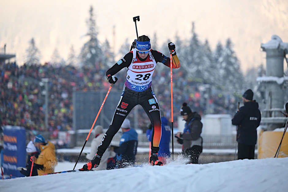 Franziska Preuß musste beim Sprint in Ruhpolding zweimal in die Strafrunde.  