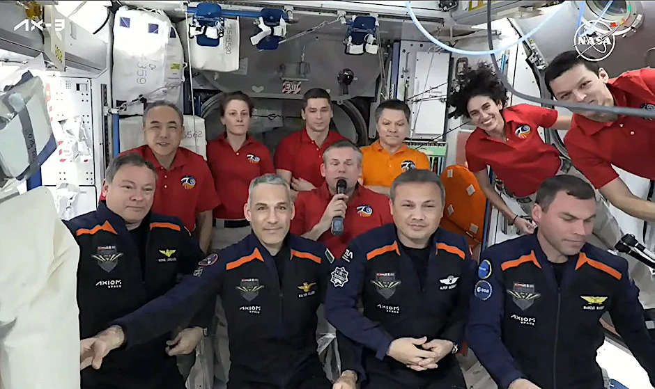Die vier Neuen: Kommandant Michael López-Alegría, Pilot Walter Villadei, Missionsspezialist Alper Gezeravci und Astronaut Marcus Wandt (v. li. n. re.).