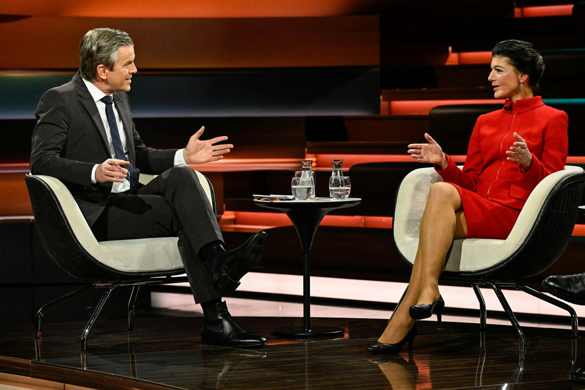 Markus Lanz und Sahra Wagenknecht
