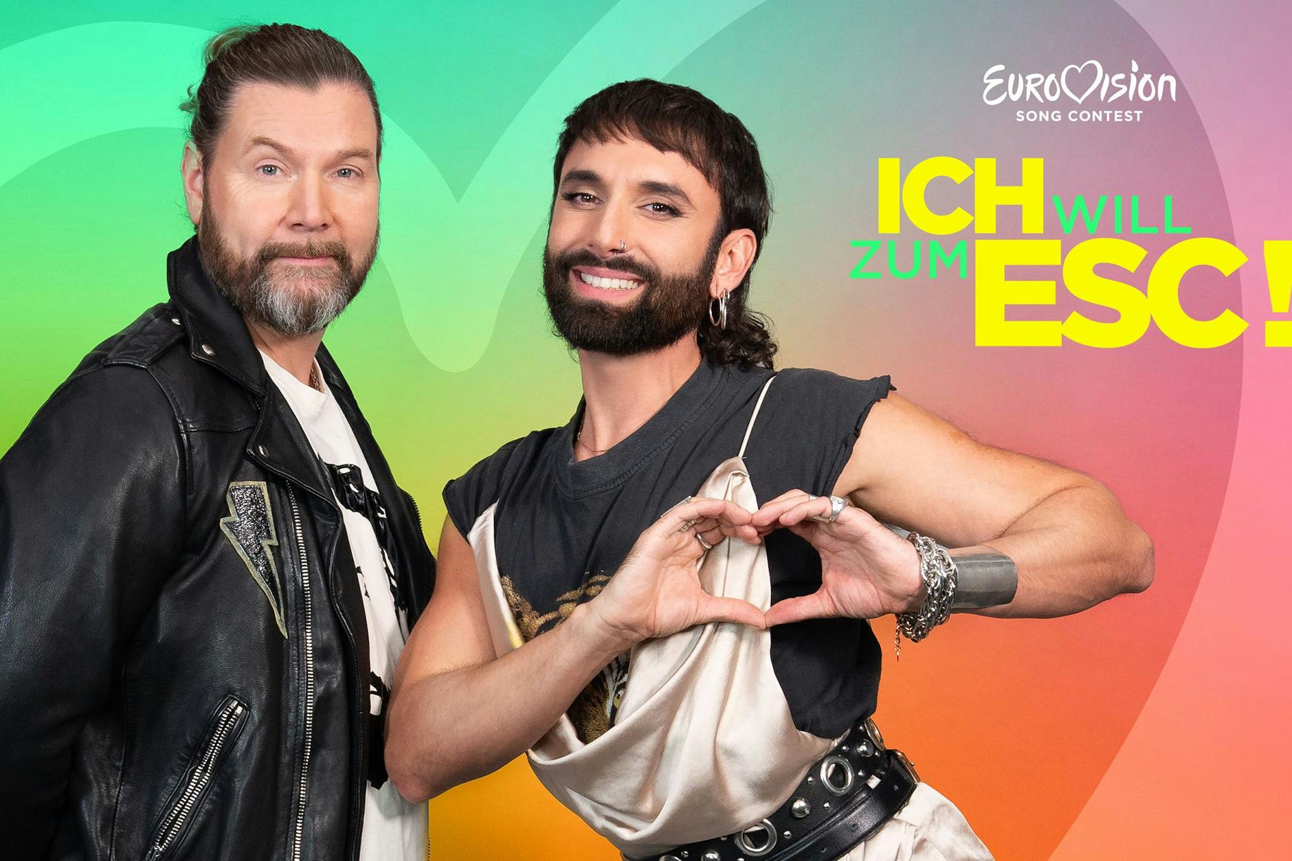 Rea Garvey und Conchita Wurst präsentieren die Sendung „Ich will zum ESC!“. Die beiden Gewinner des Castings treten dann beim deutschen Vorausscheid in Berlin-Adlershof an.
