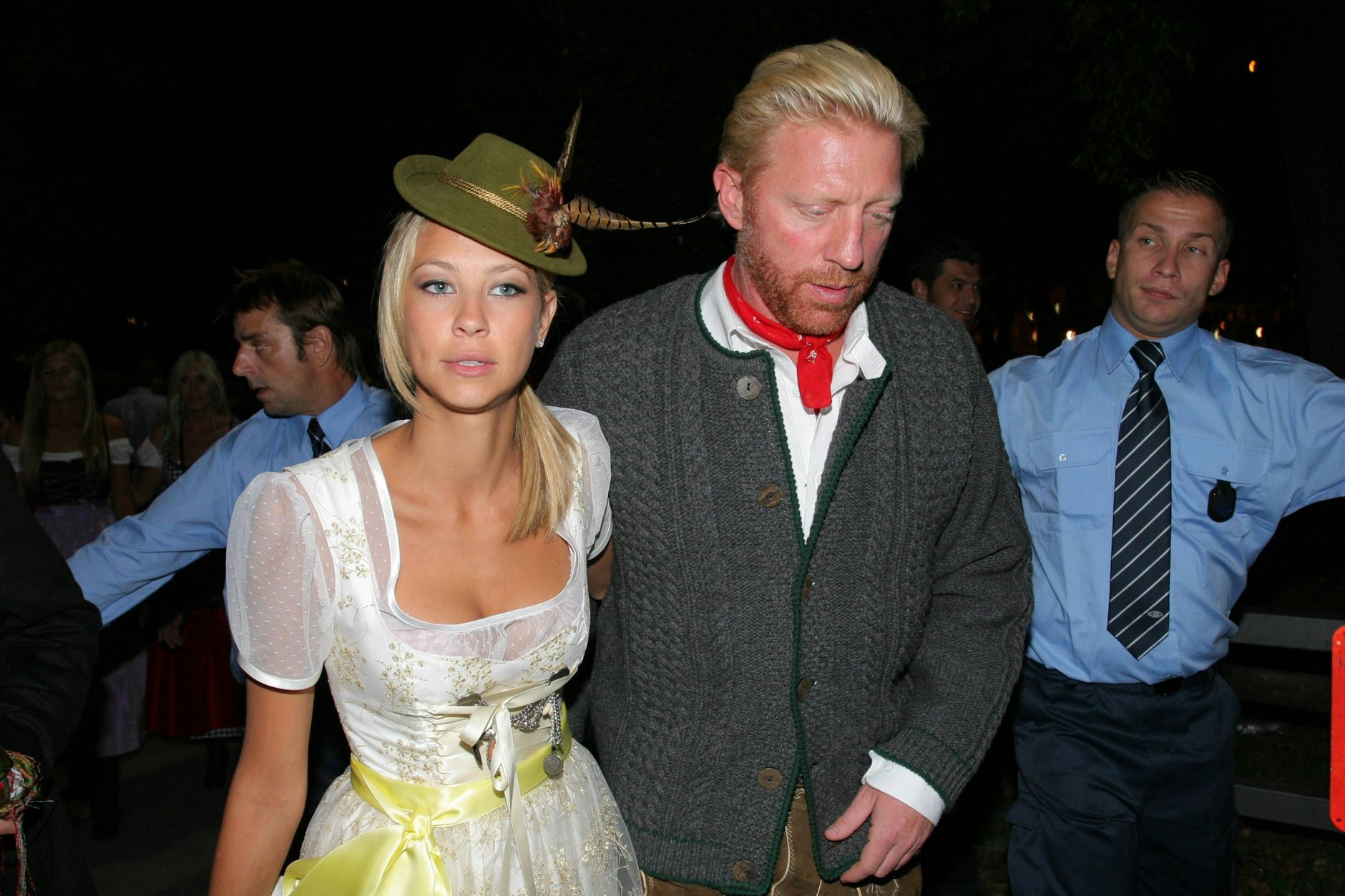 Boris Becker mit Sandy Meyer-Wölden beim Oktoberfest im Jahr 2008