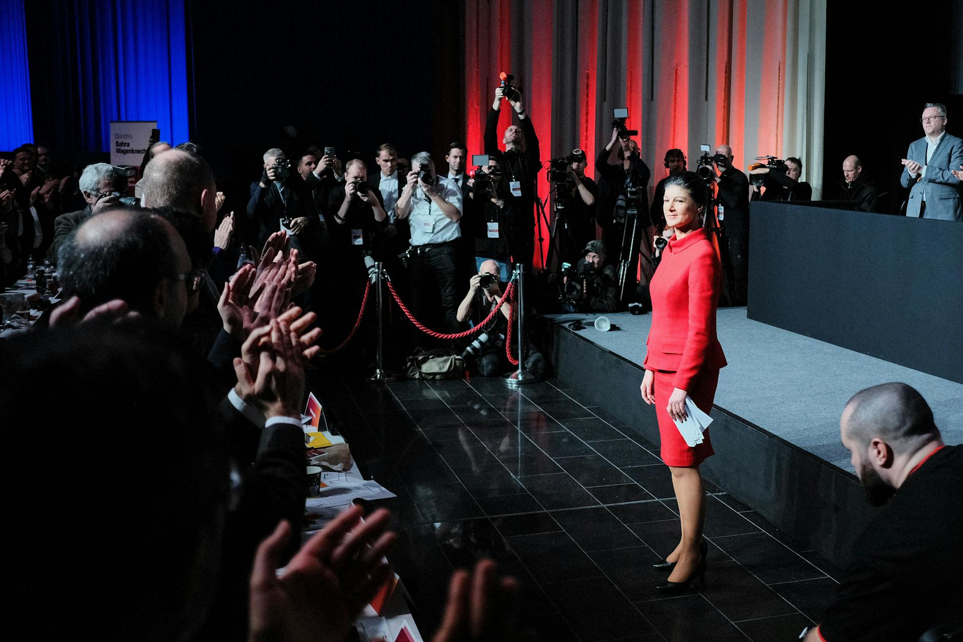 Die Frau, ohne die das alles nicht möglich gewesen wäre: Sahra Wagenknecht, die Co-Vorsitzende des BSW.