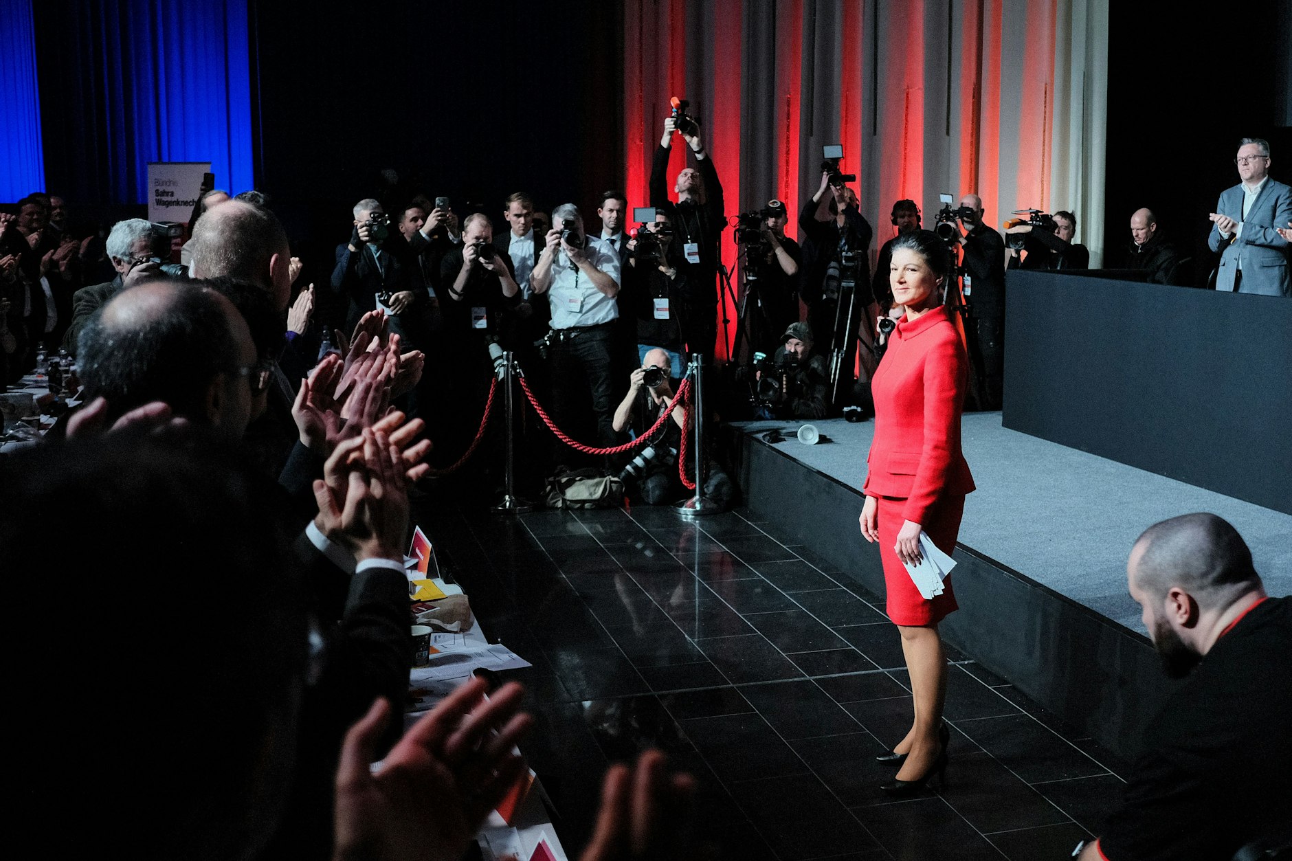 Die Frau, ohne die das alles nicht möglich gewesen wäre: Sahra Wagenknecht, die Co-Vorsitzende des BSW.