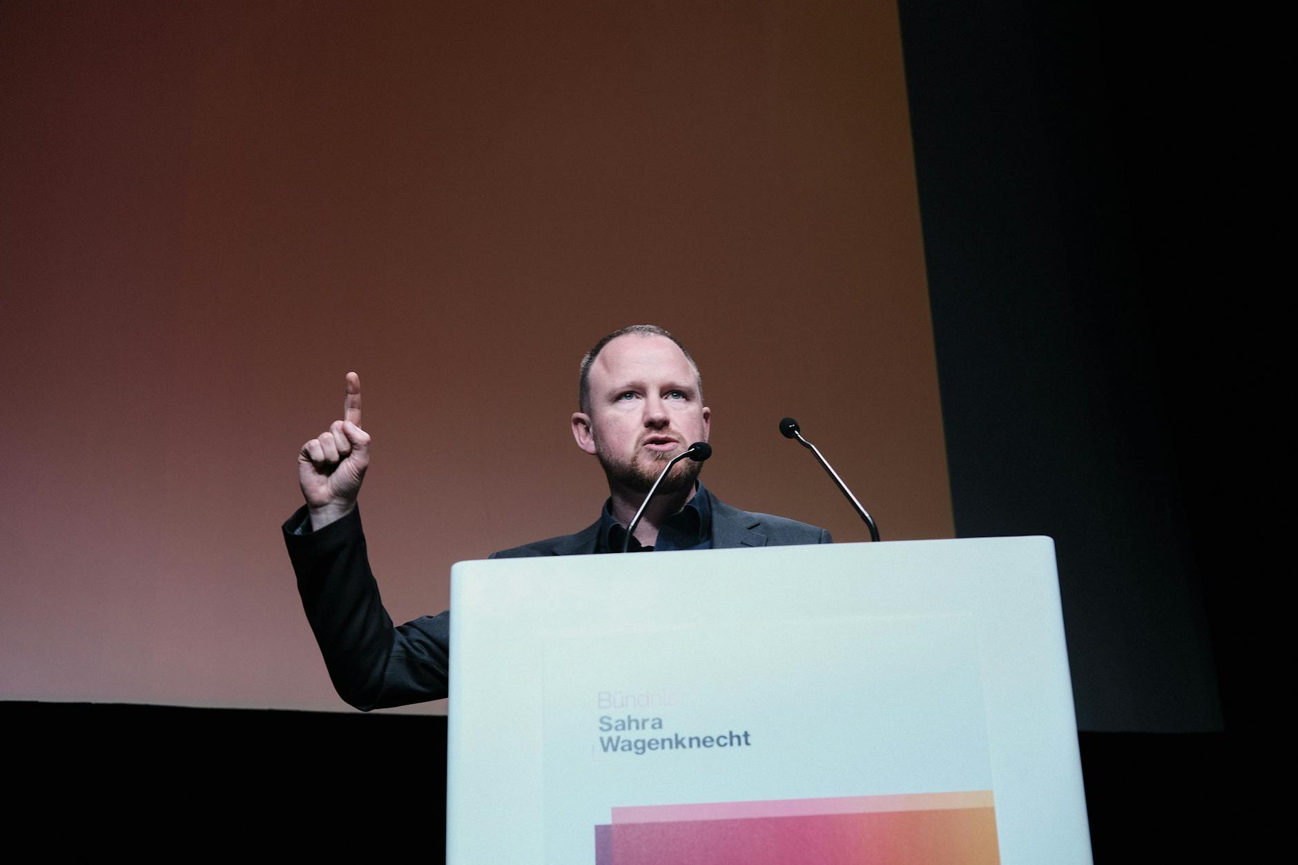 Generalsekretär Christian Leye während seiner Rede