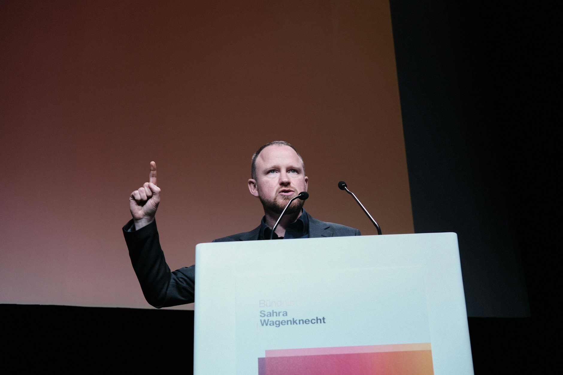 Generalsekretär Christian Leye während seiner Rede