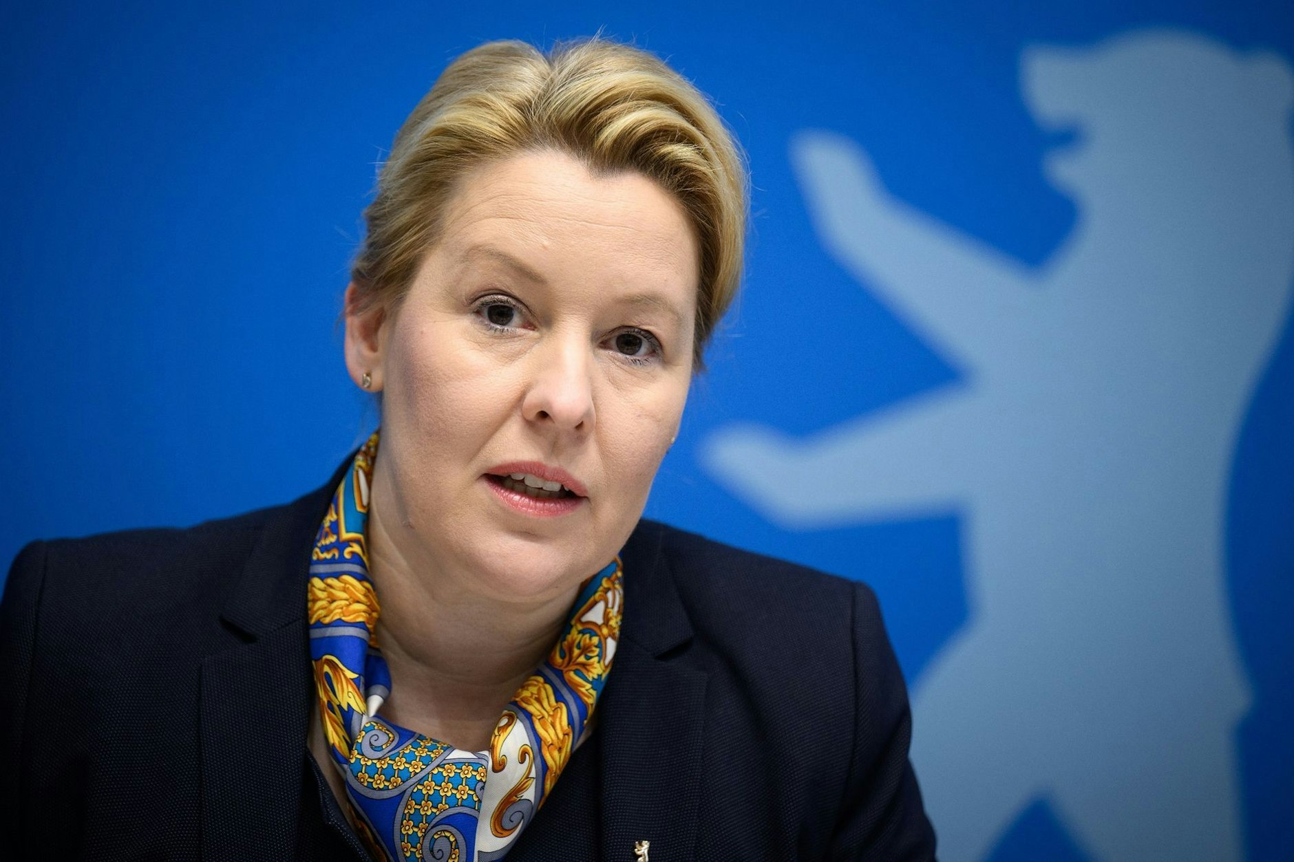 Franziska Giffey (SPD), Berliner Senatorin für Wirtschaft, Energie und Betriebe, äußert sich. 