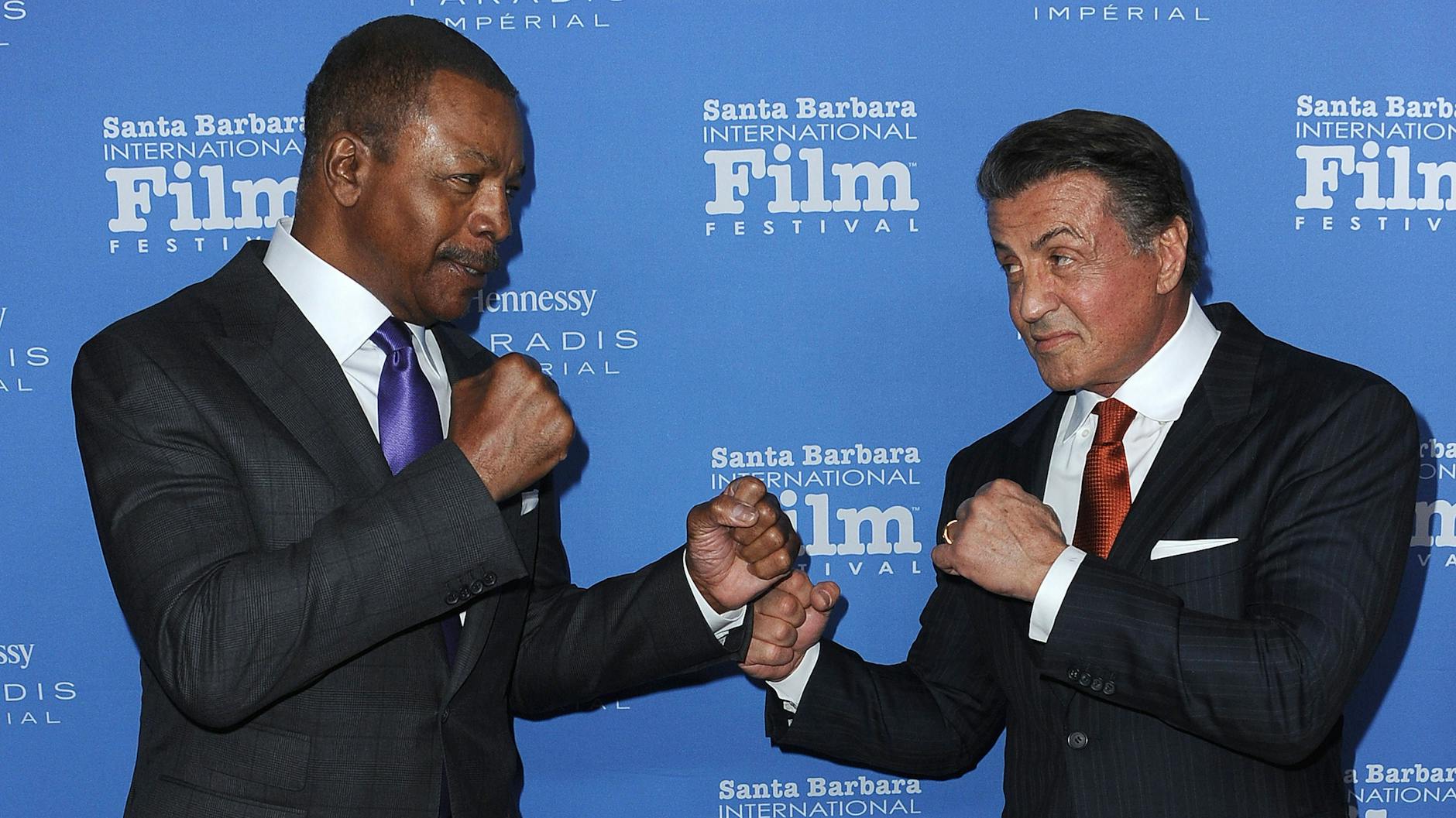 Carl Weathers und Sylvester Stallone bei einem Filmfestival. (Archivfoto) 