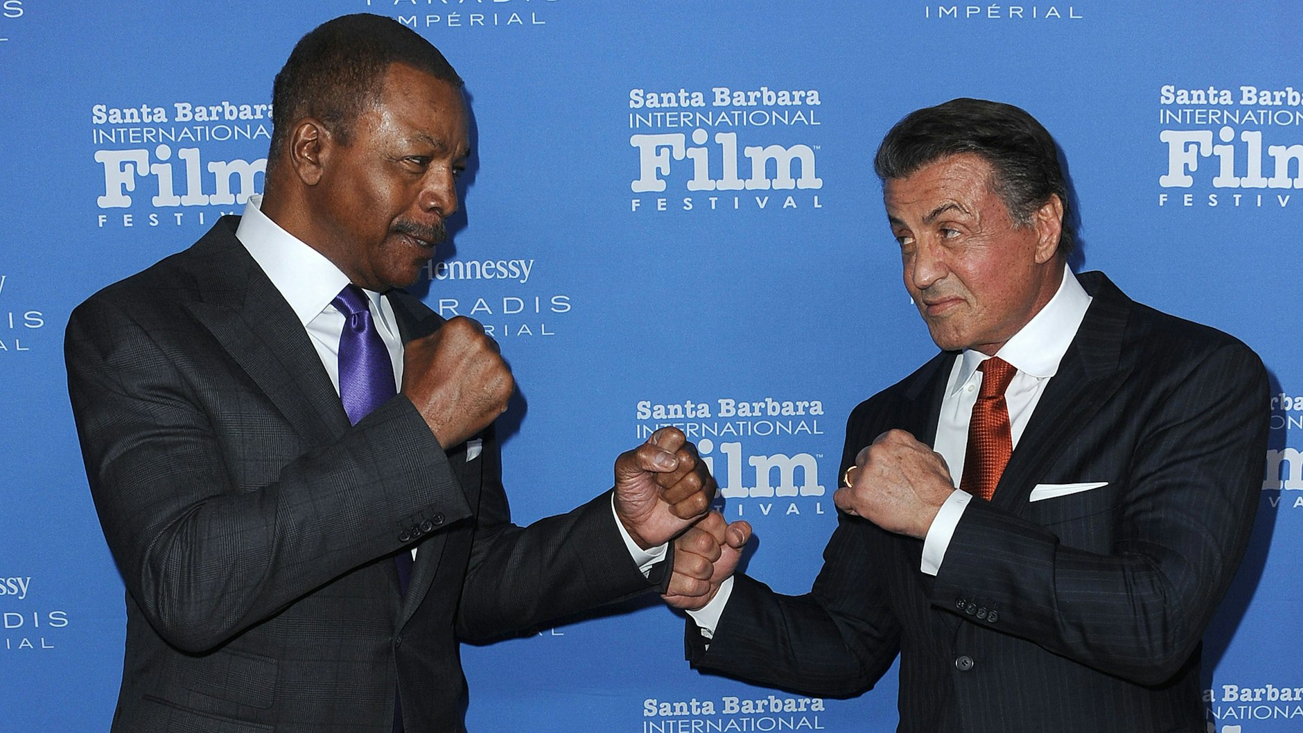 Carl Weathers und Sylvester Stallone bei einem Filmfestival. (Archivfoto)&nbsp;&nbsp;