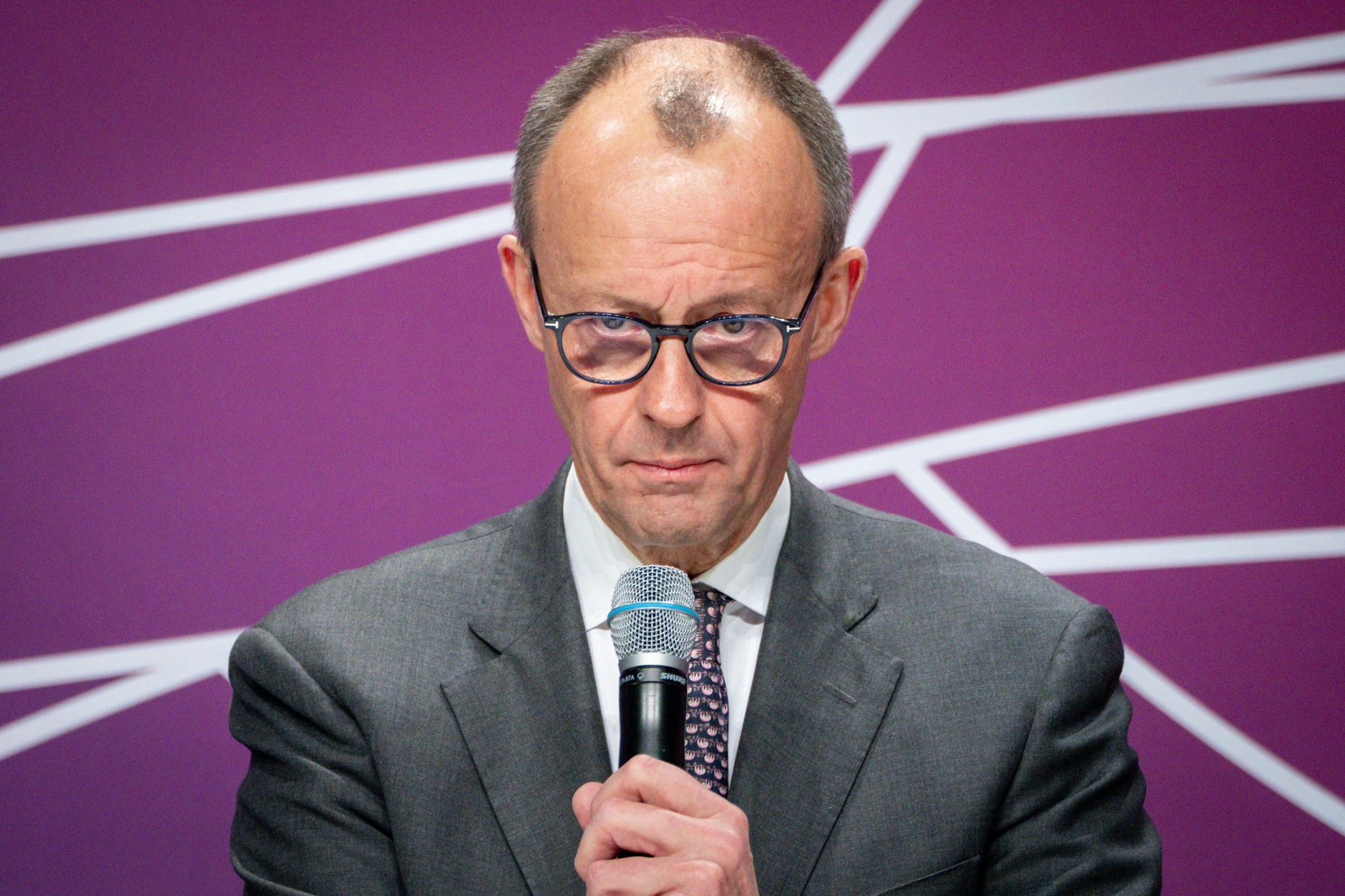 Friedrich Merz am 1. Februar beim Gipfel der CDU/CSU-Bundestagsfraktion im Paul-Loebbe-Haus in Berlin