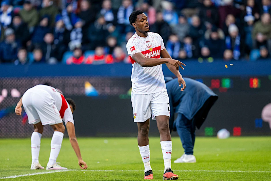 ARCHIV - Stuttgarts Dan-Axel Zagadou fällt verletzungsbedingt für den Rest der Saison aus.  