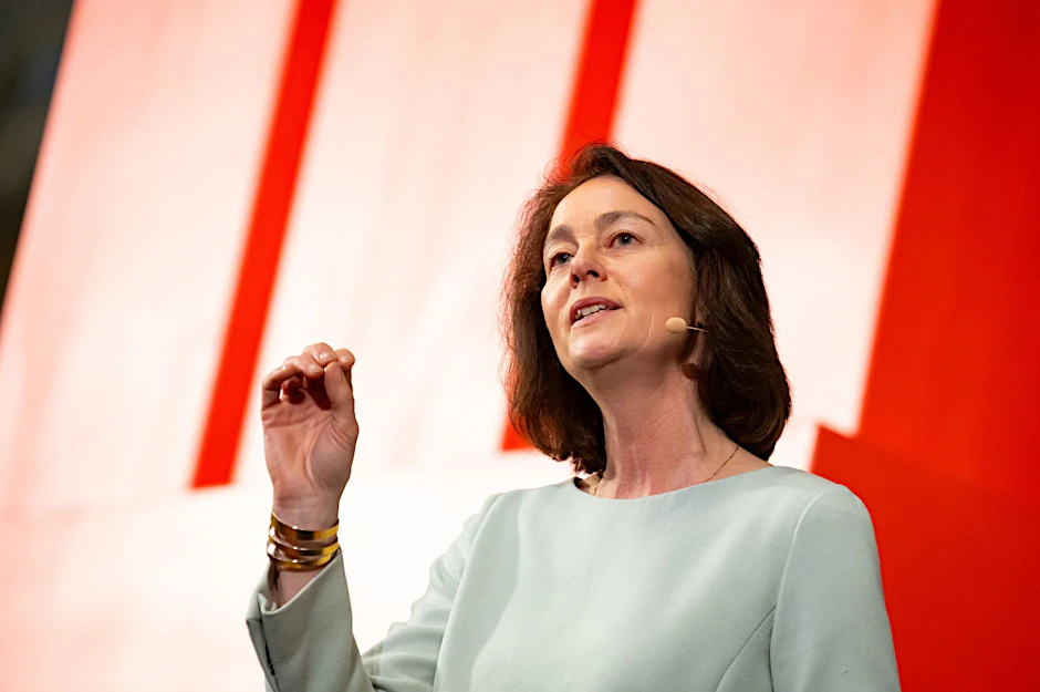 Katarina Barley beim traditionellen Neujahrsempfang der SPD-Fraktion im Festsaal des Hamburger Rathauses.  
