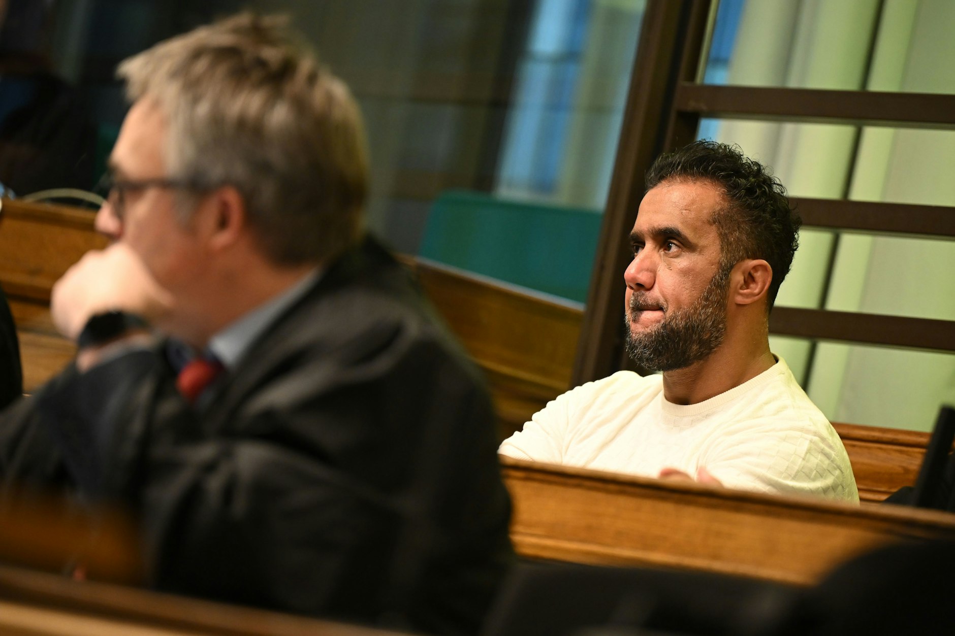 Der Hauptangeklagte Arafat Abou-Chaker vor der Urteilsverkündung im Prozess gegen seinen früheren Geschäftspartner Bushido im Landgericht.