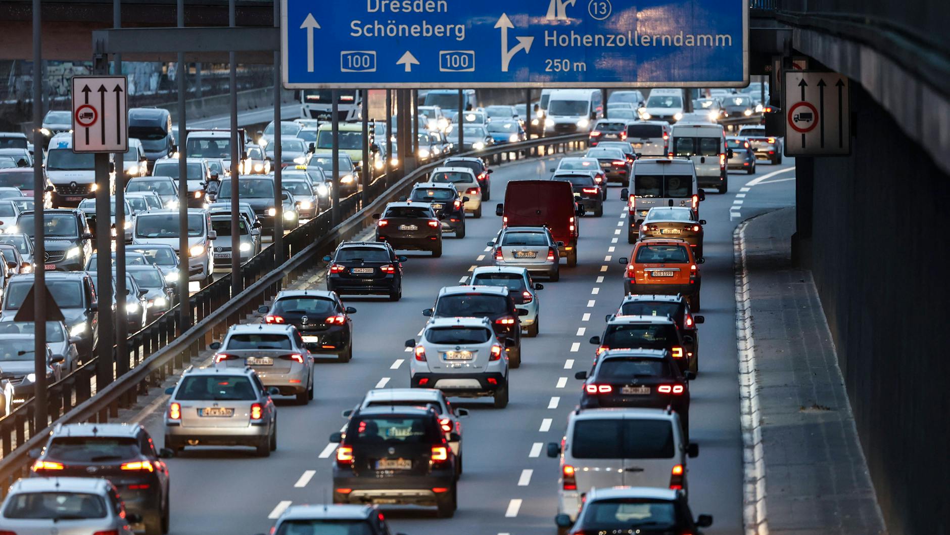 Die größten Staus in Berlin gibt es auf der Stadtautobahn zwischen Wilmersdorf und Wedding.