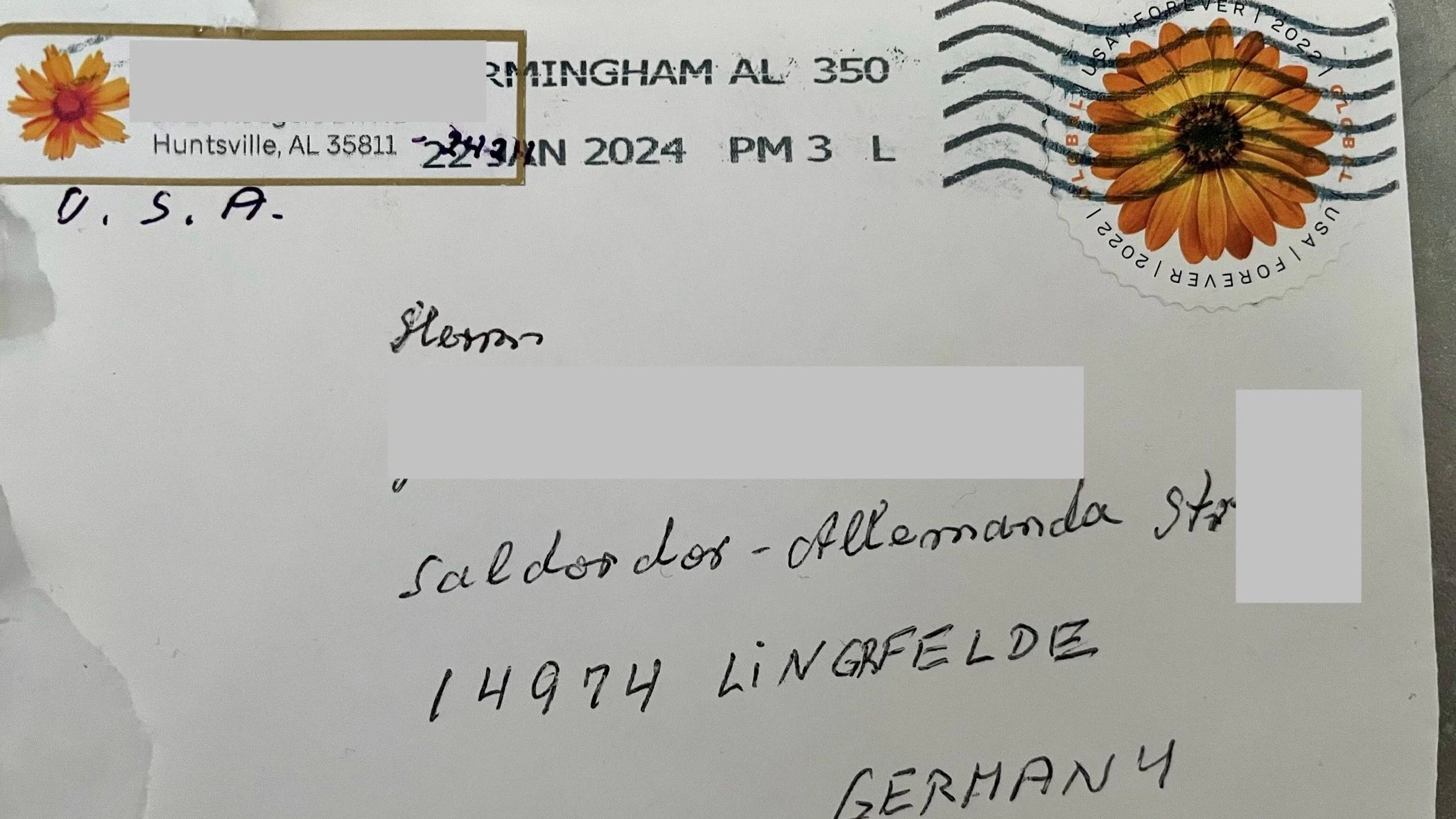 Bei der Adresse dieses Briefes stimmt fast nix. Trotzdem ist er angekommen.