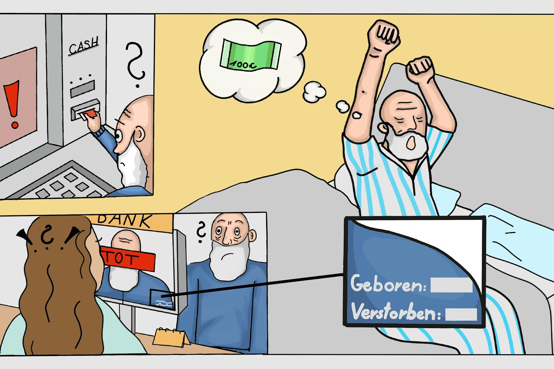 Es ist nicht unser Fehler: Joachim K. erfuhr, dass er nicht nur offiziell tot war, sondern plötzlich auch verschuldet.